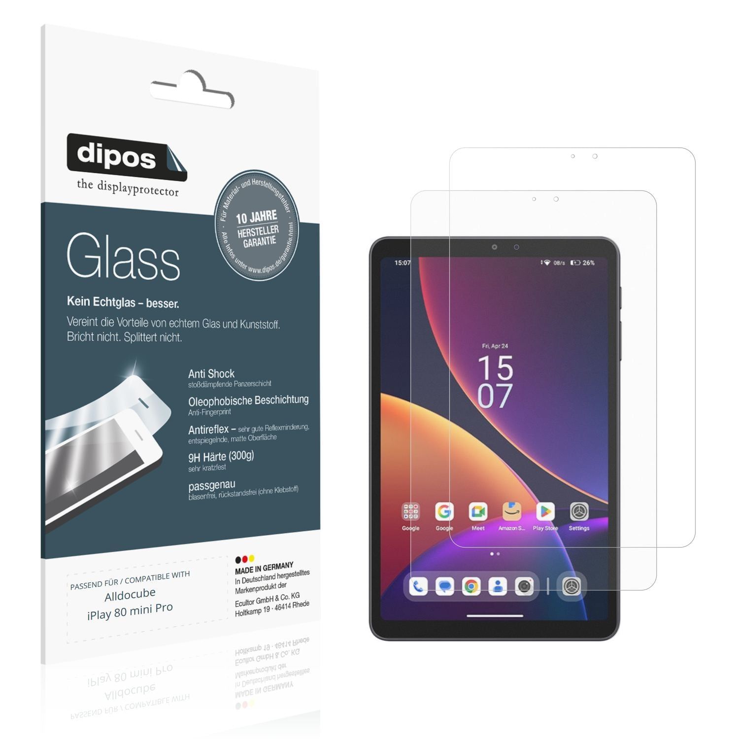 2x 9H Schutzfolie matt für Alldocube iPlay 80 mini (1)