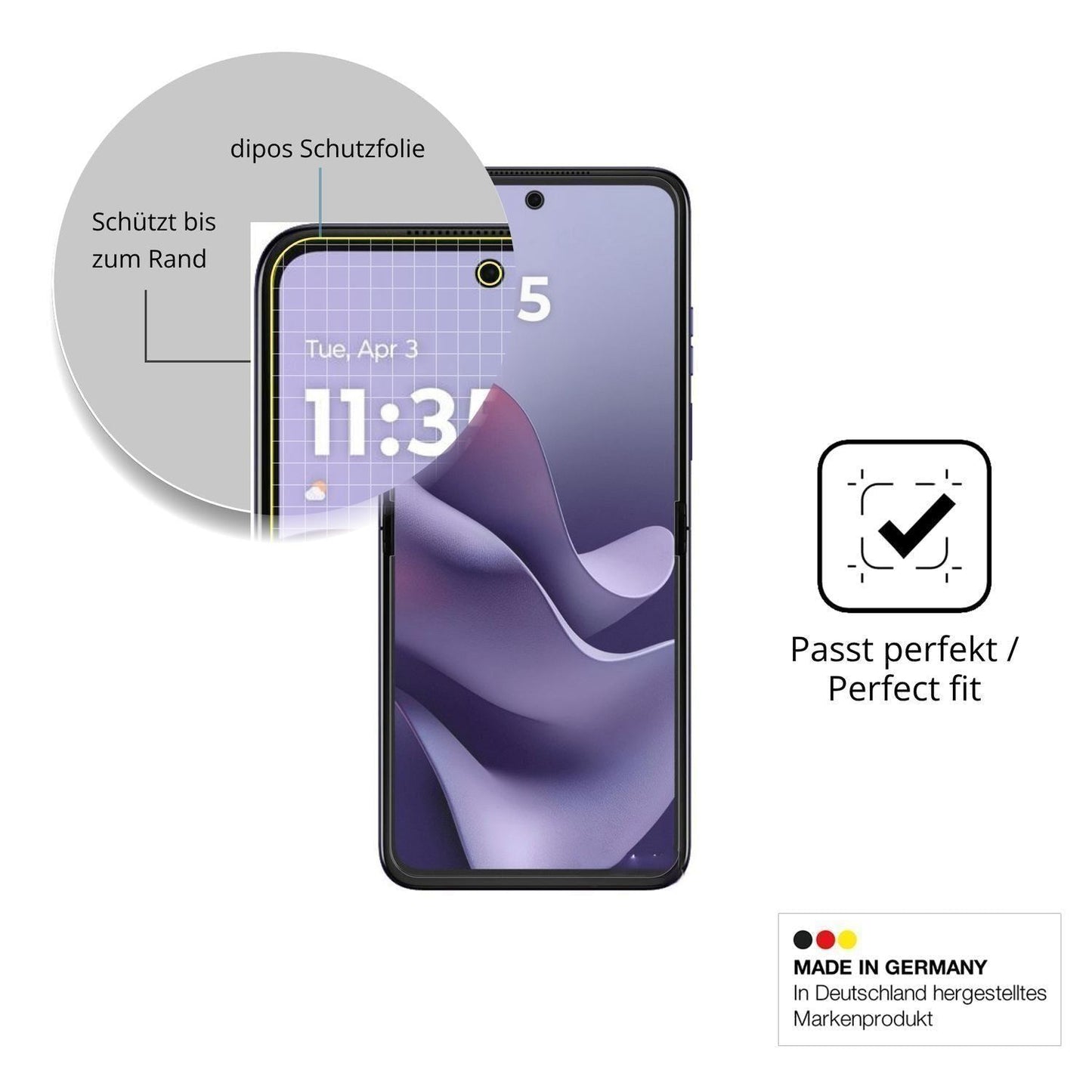 2x Full Cover Schutzfolie matt für Motorola Razr 7 (6)