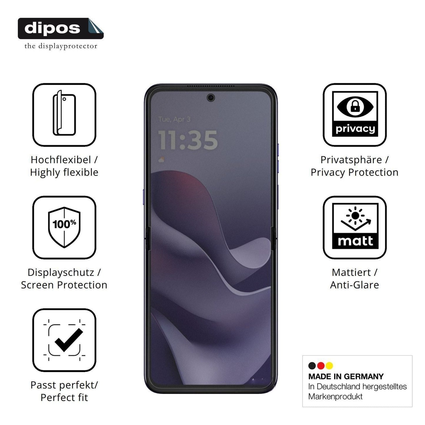 Full Cover Privacy Blickschutzfolie für Motorola R (5)