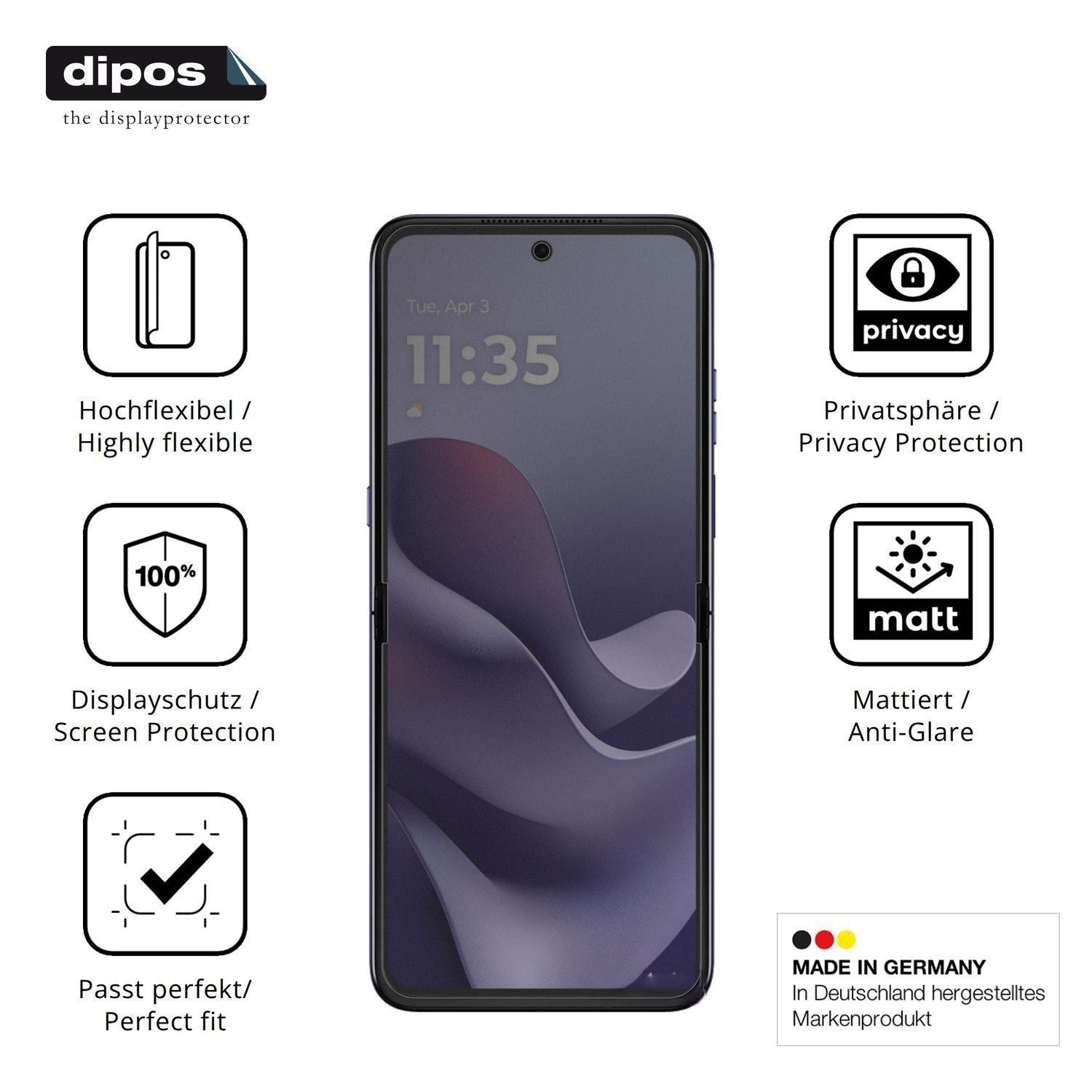 Full Cover Privacy Blickschutzfolie für Motorola R (5)