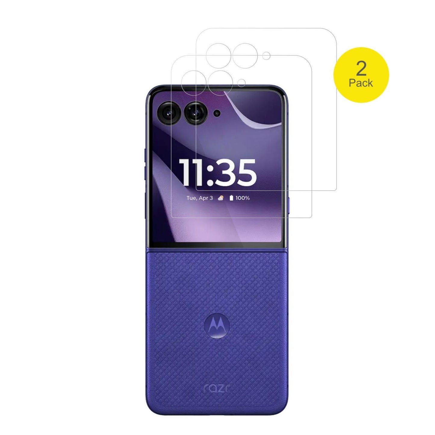 2x 3D Full Cover Schutzfolie für Motorola Razr 70  (2)
