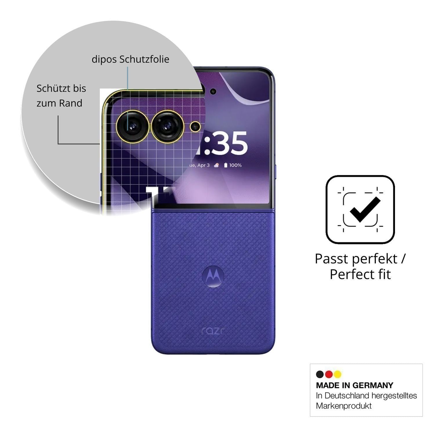 2x 3D Full Cover Schutzfolie für Motorola Razr 70  (6)