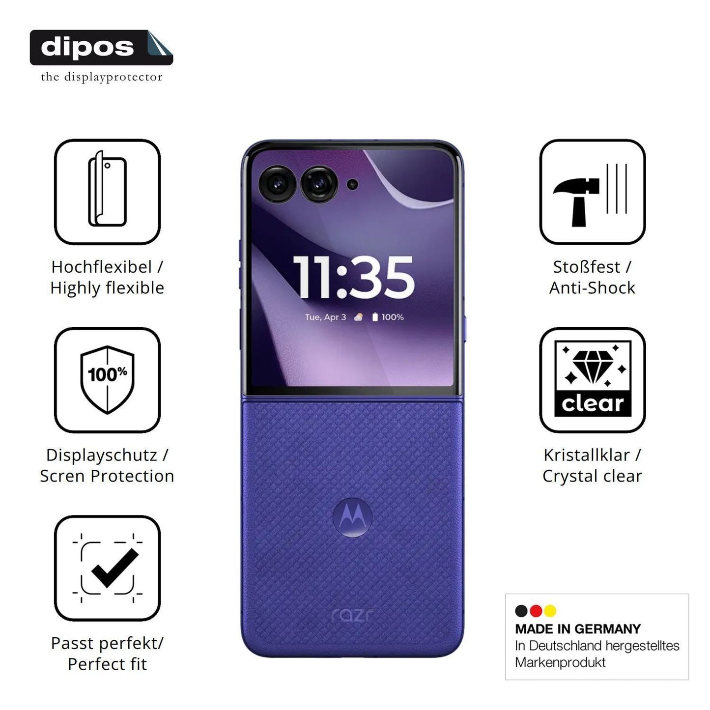 2x 3D Full Cover Schutzfolie für Motorola Razr 70  (7)