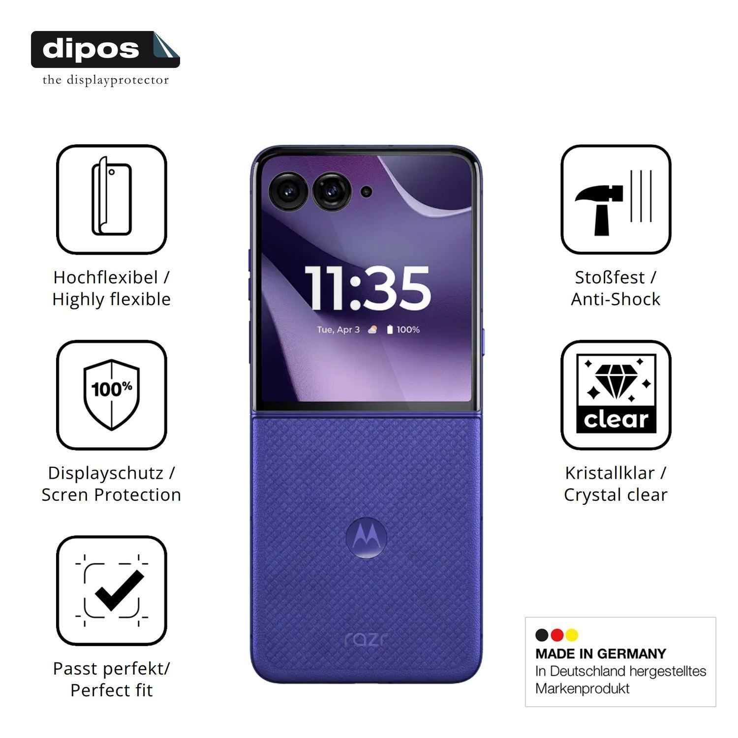 2x 3D Full Cover Schutzfolie für Motorola Razr 70  (7)