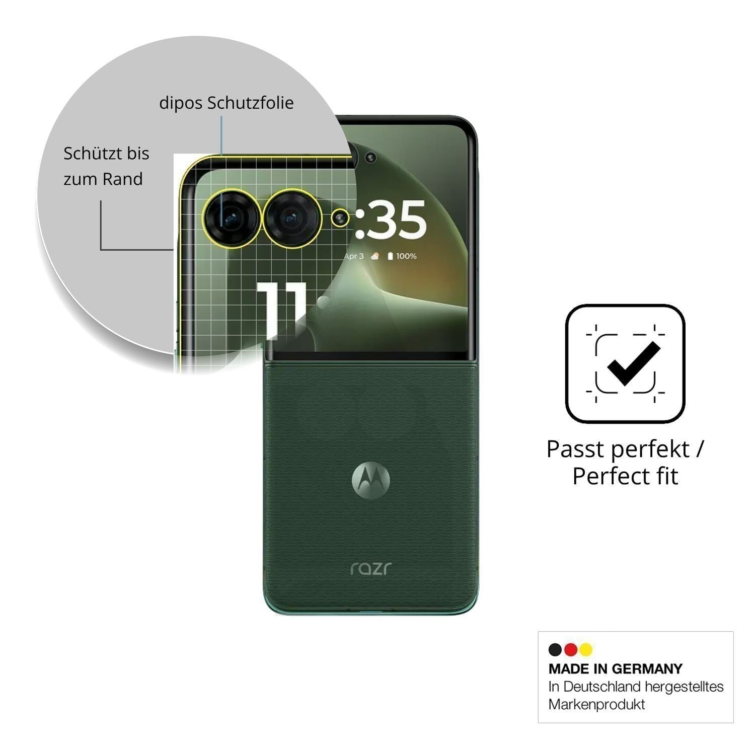 2x 3D Full Cover Schutzfolie für Motorola Razr 70  (6)