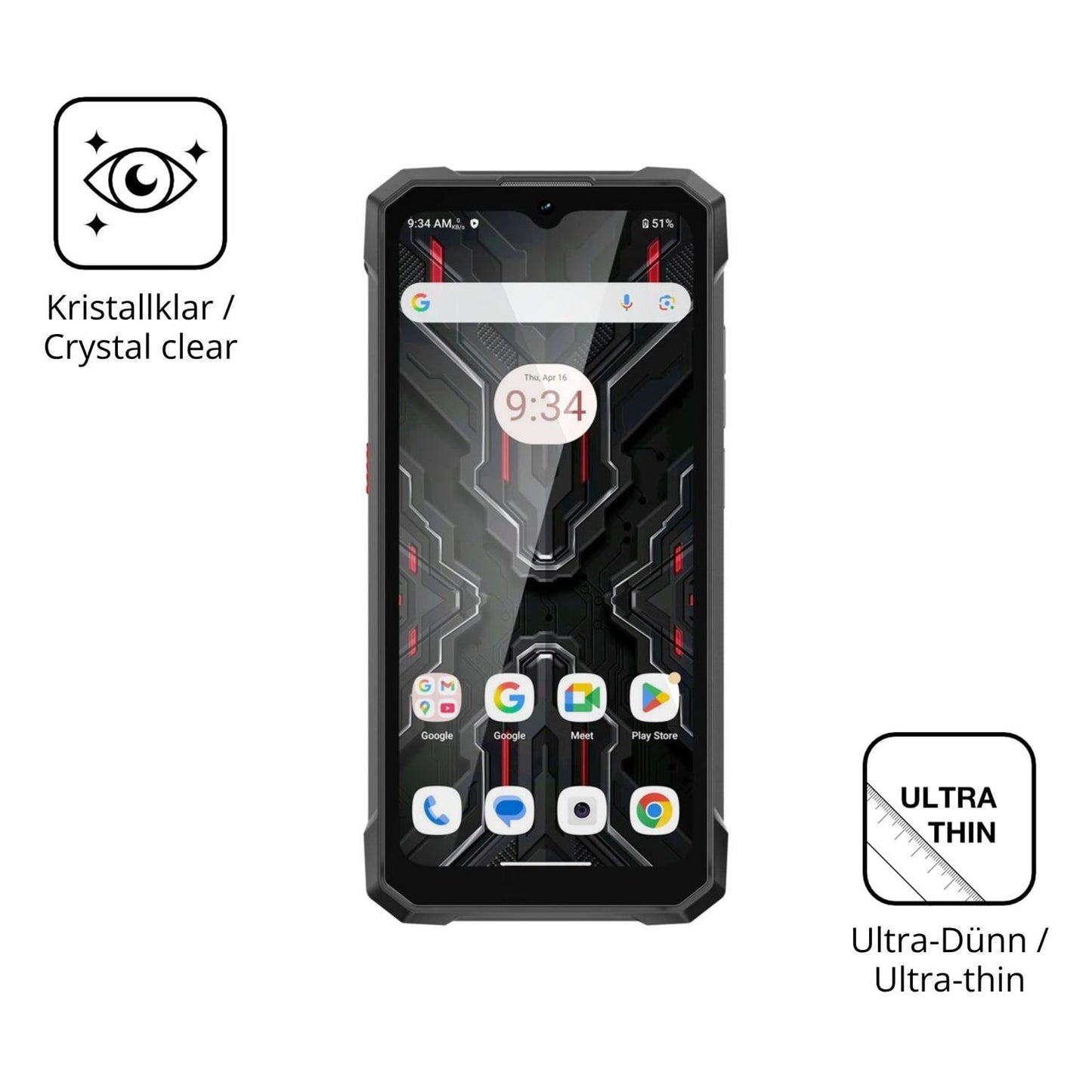 4x Schutzfolie klar für Hotwav W11 Pro Display-Sch (5)
