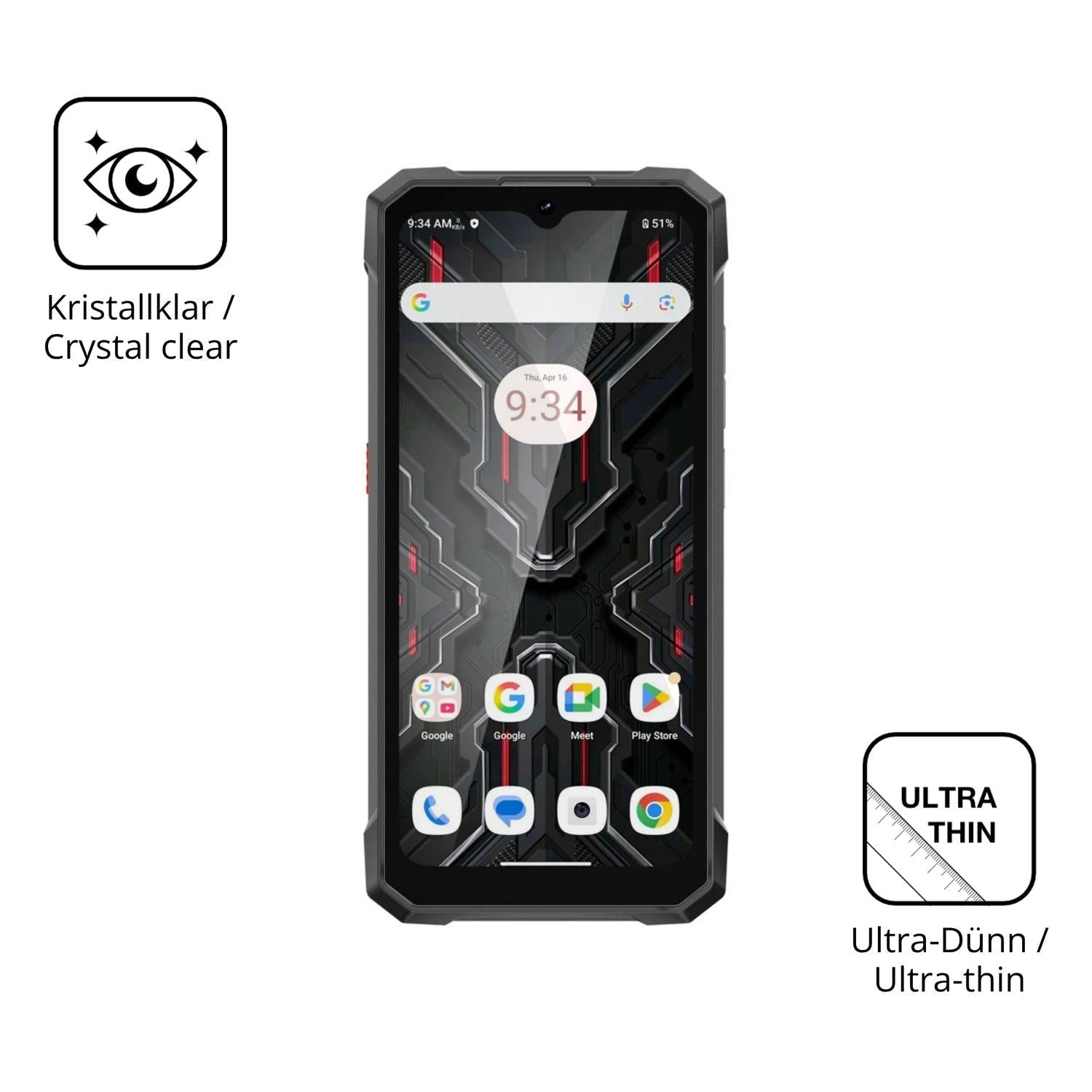4x Schutzfolie klar für Hotwav W11 Pro Display-Sch (5)