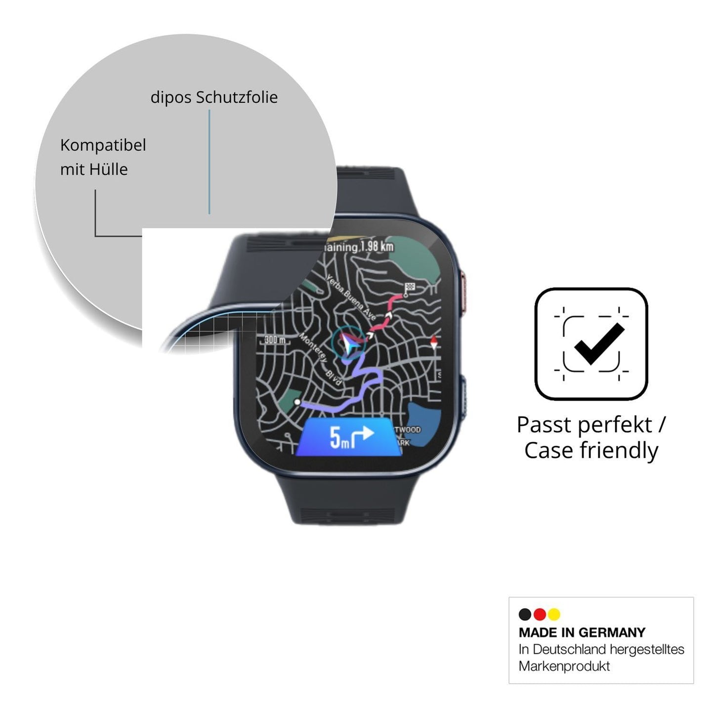 6x Schutzfolie matt für Amazfit Bip Max 50mm Displ (6)