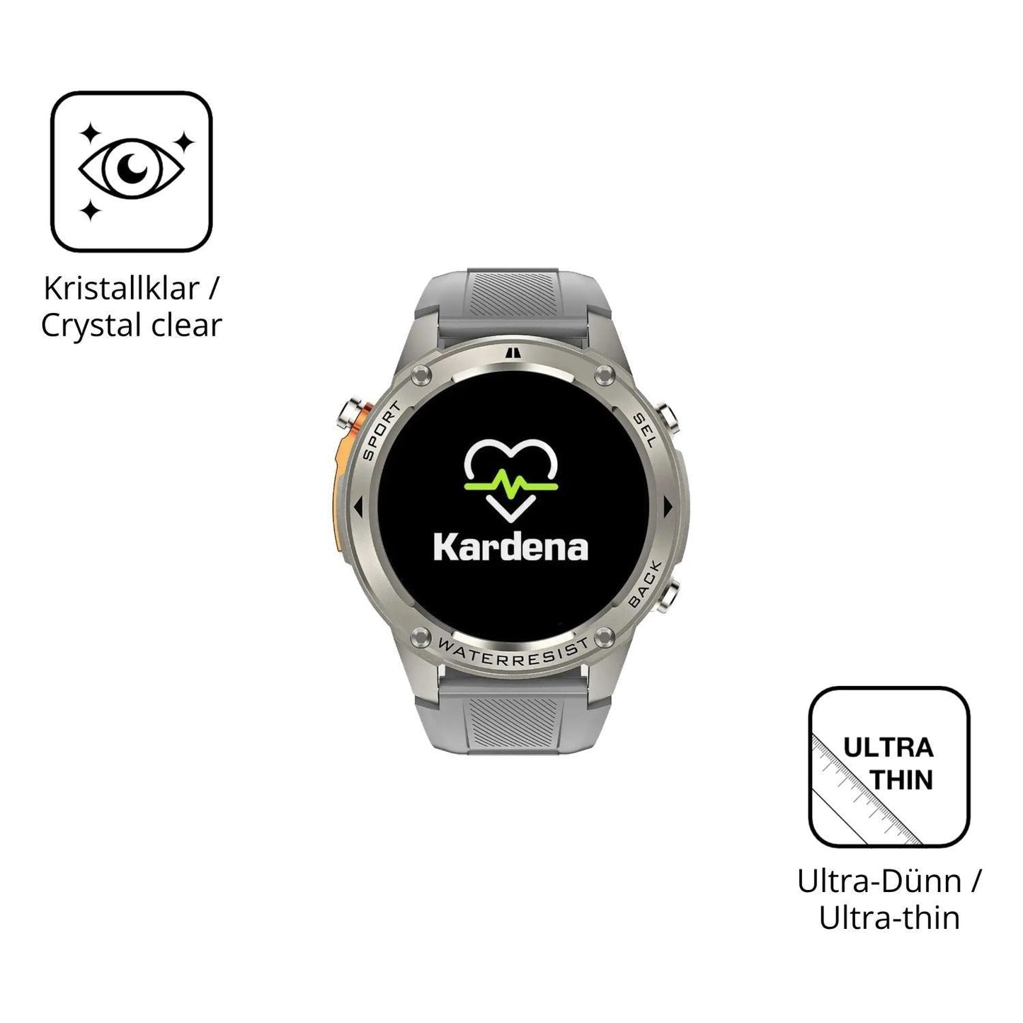 6x Schutzfolie klar für Kardena Care GPS Display-S (5)