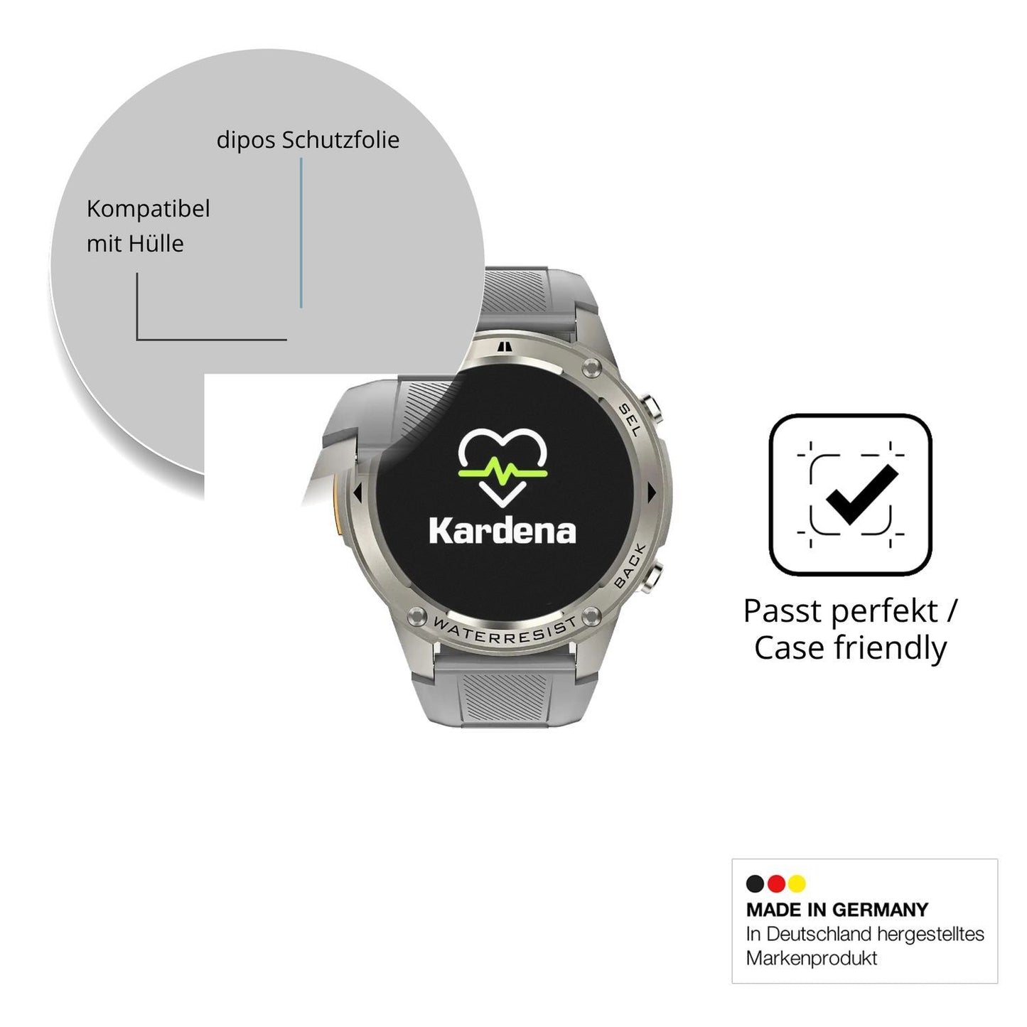 6x Schutzfolie matt für Kardena Care GPS Display-S (6)