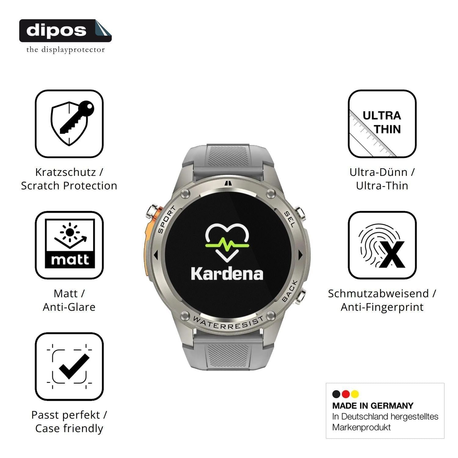 6x Schutzfolie matt für Kardena Care GPS Display-S (7)