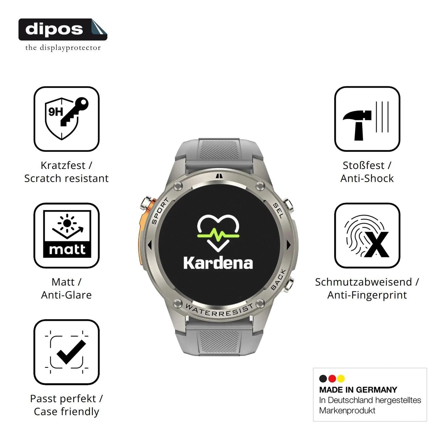 2x 9H Schutzfolie matt für Kardena Care GPS Panzer (7)