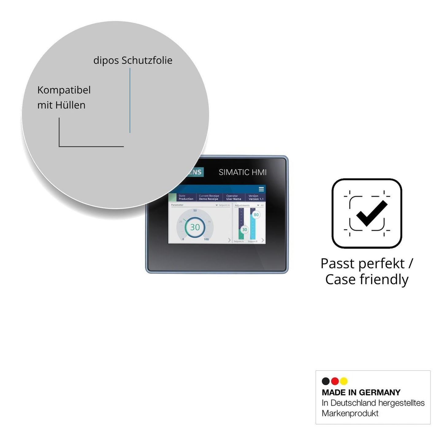2x Schutzfolie klar für Siemens Simatic HMI MTP400 (6)