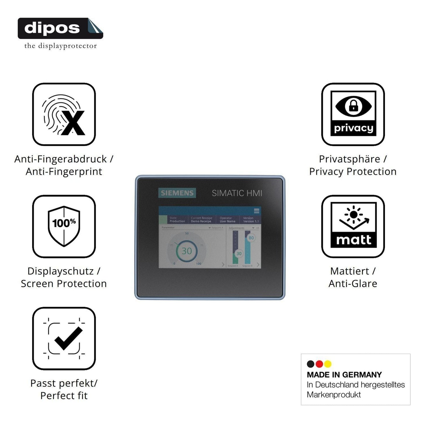 Blickschutzfolie für Siemens Simatic HMI MTP400 ma (5)