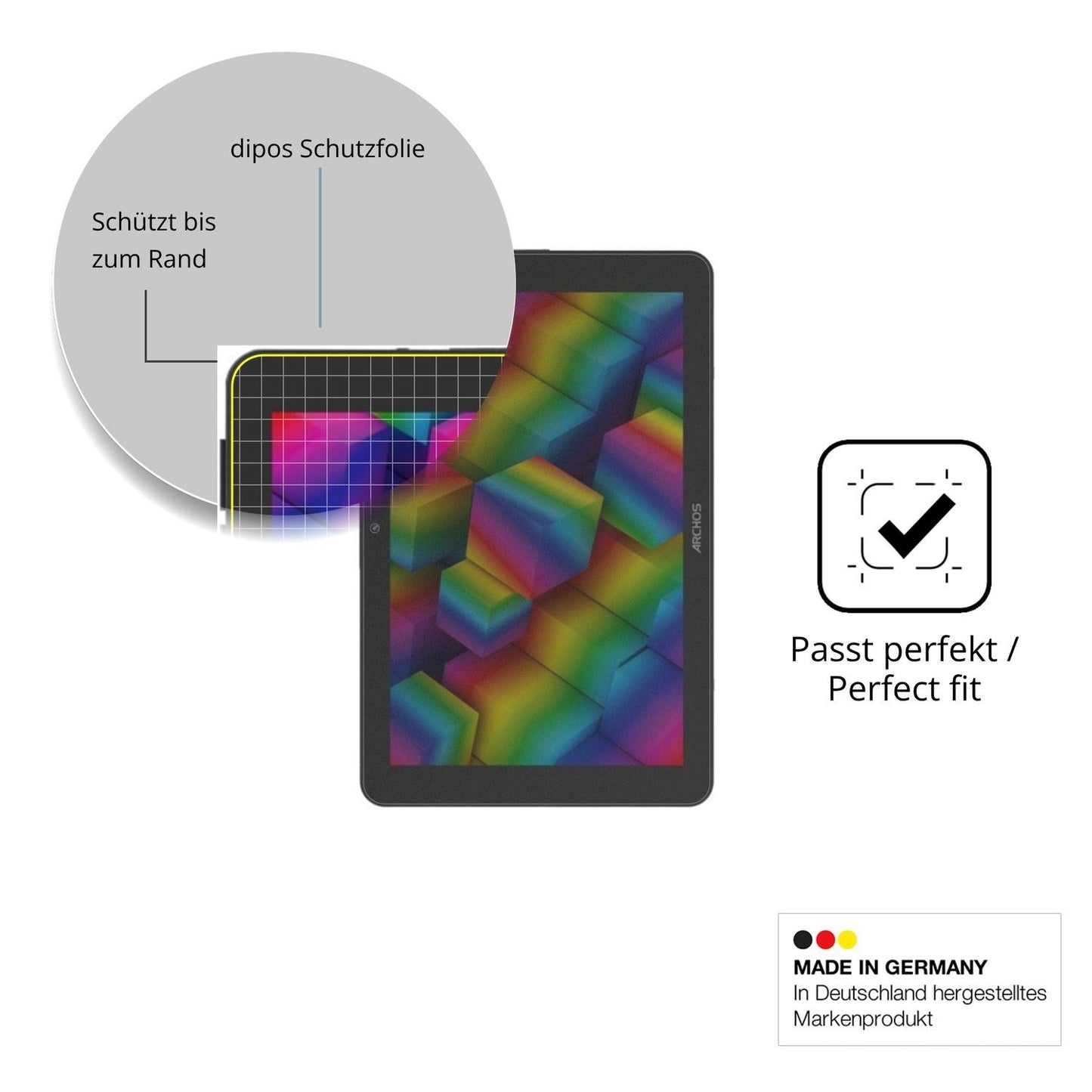 Blickschutzfolie für Archos Oxygen 101s Ultra matt (4)