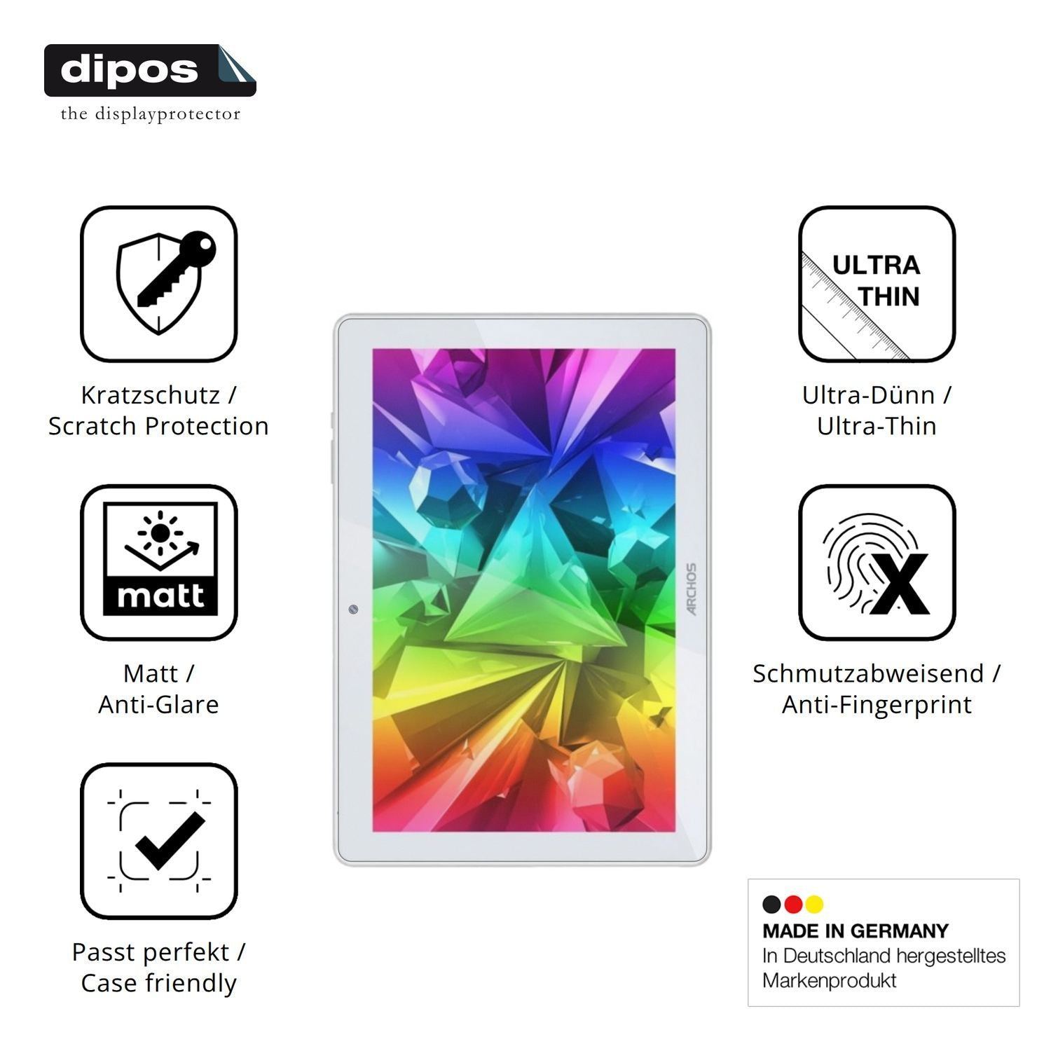 2x Schutzfolie matt für Archos T101 FHD 4G Ultra D (7)