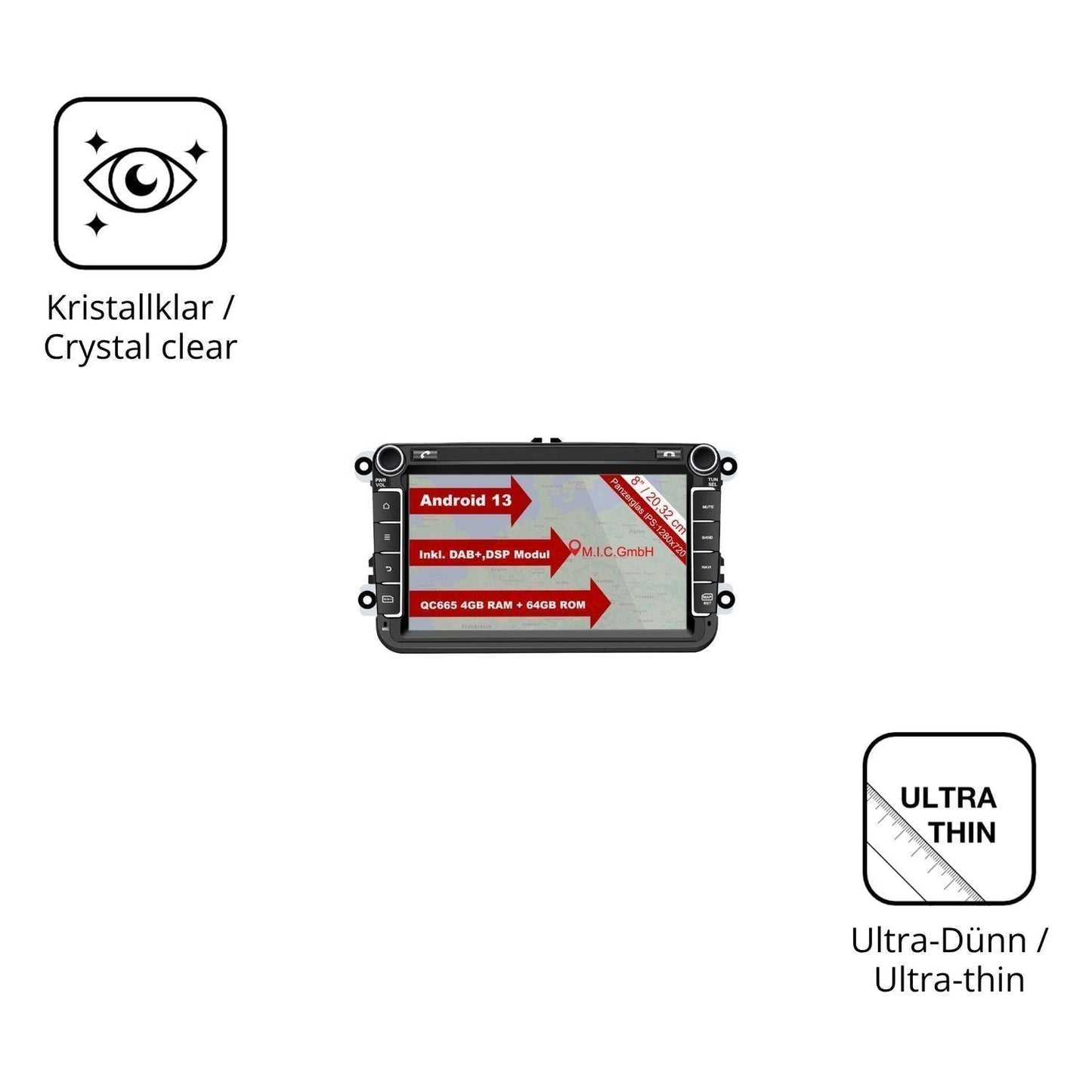 2x Schutzfolie klar für M.I.C. AV8V7-Ultra Display (5)