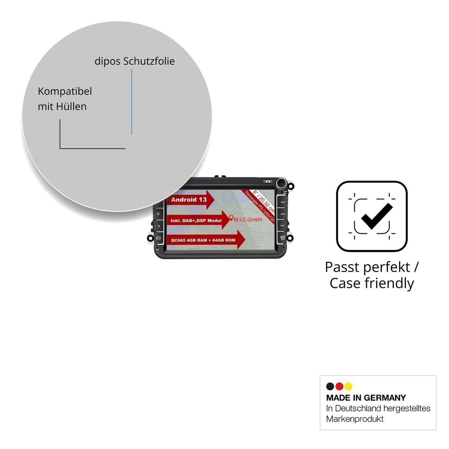 2x Schutzfolie klar für M.I.C. AV8V7-Ultra Display (6)