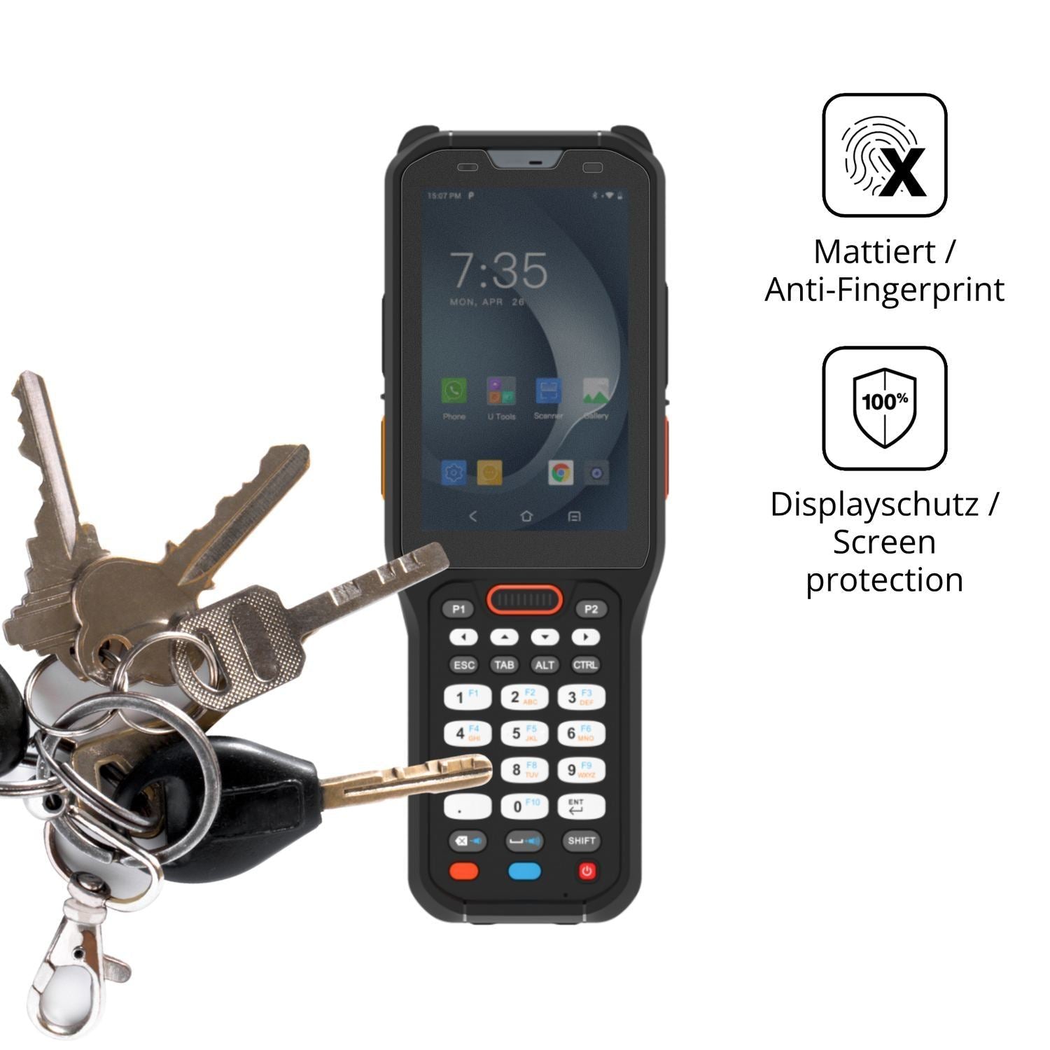 Blickschutzfolie für Urovo RT40S matt Schutzfolie  (3)