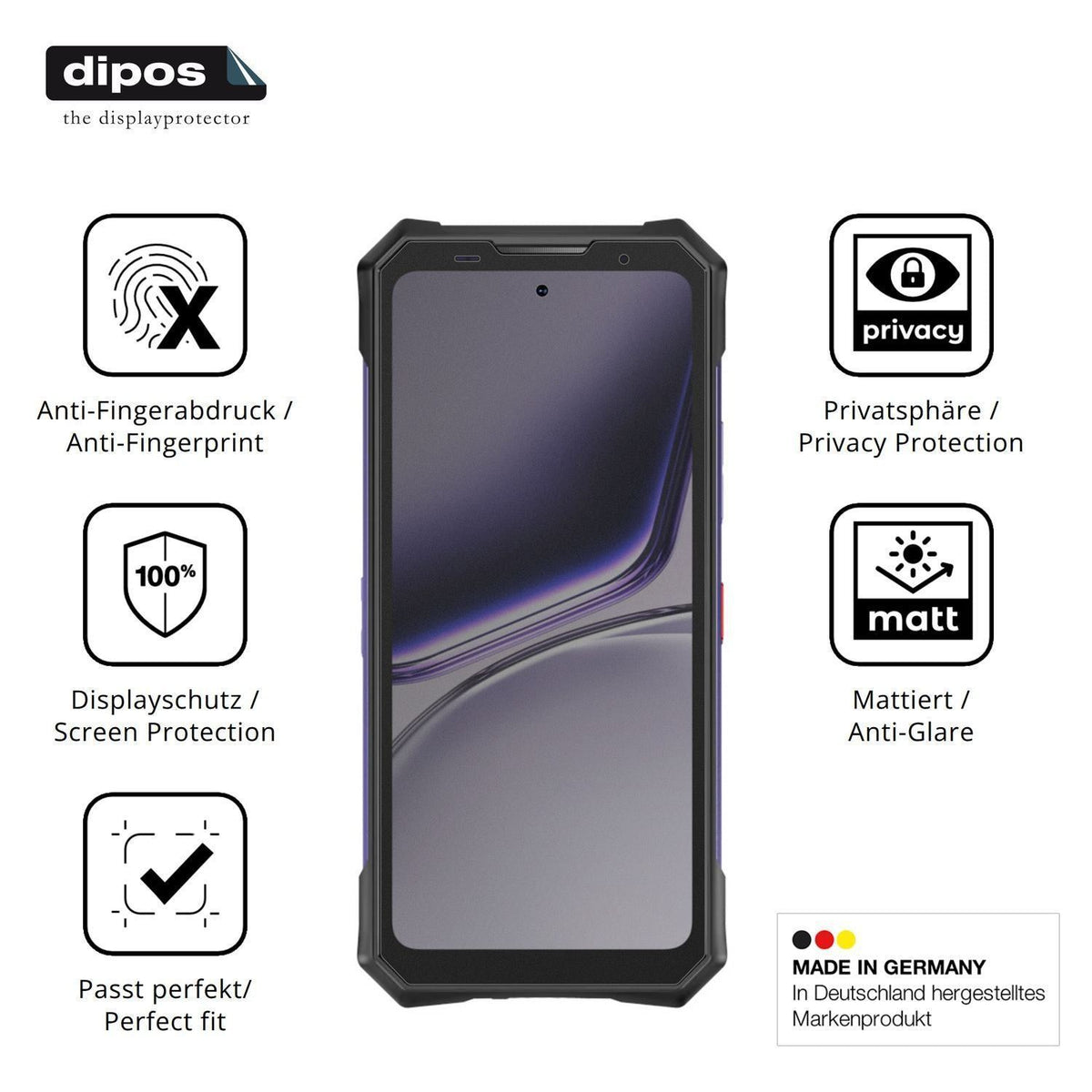 Blickschutzfolie für Doogee S300 Plus Thermal matt (5)