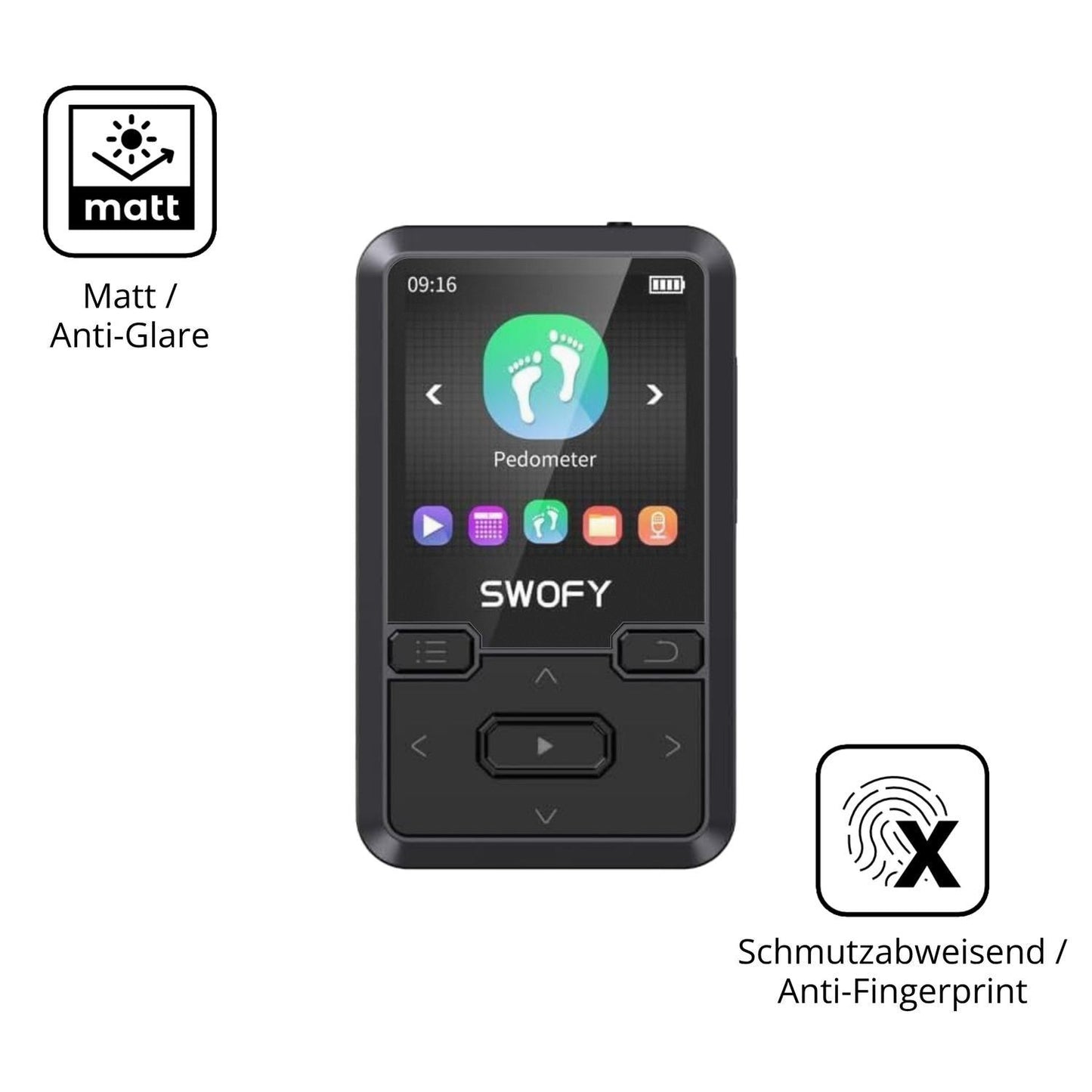 4x Schutzfolie matt für SWOFY M10 Display-Schutzfo (5)