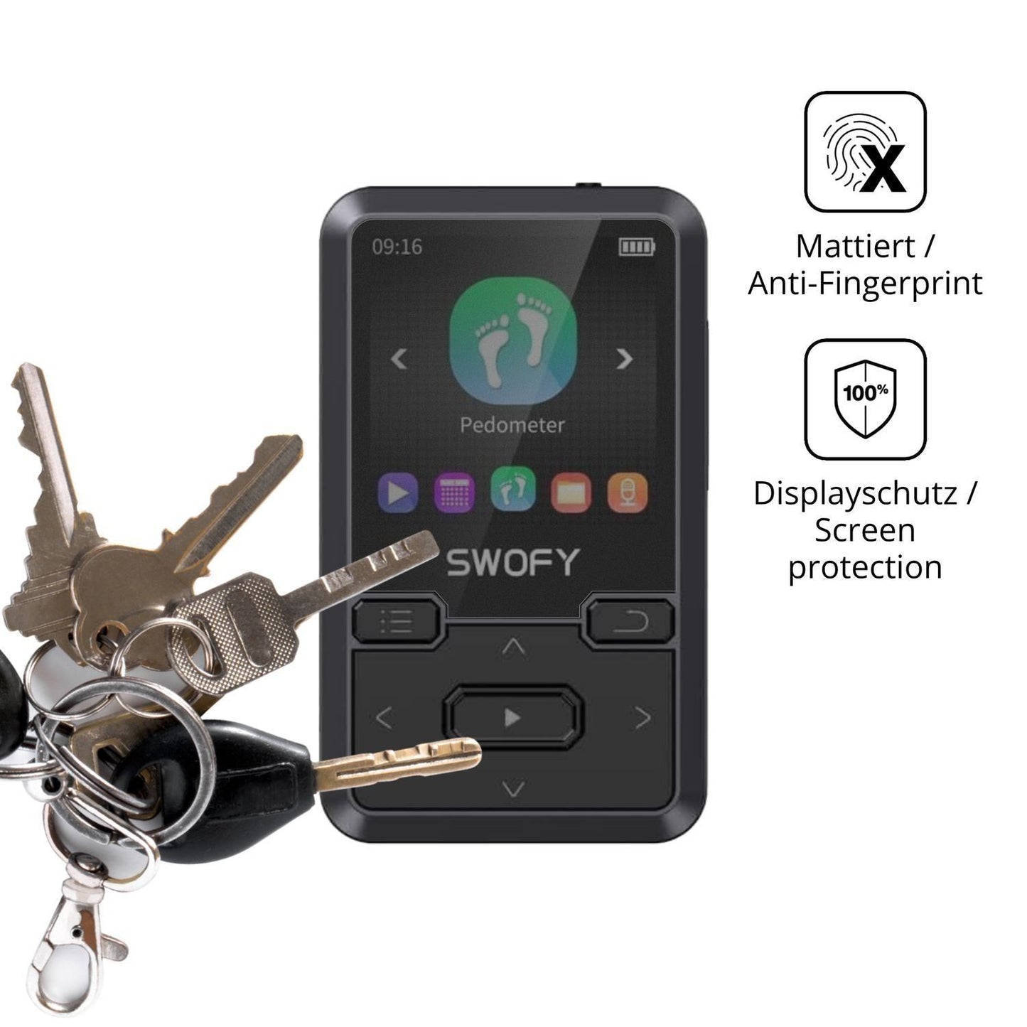 Blickschutzfolie für SWOFY M10 matt Schutzfolie Pr (3)