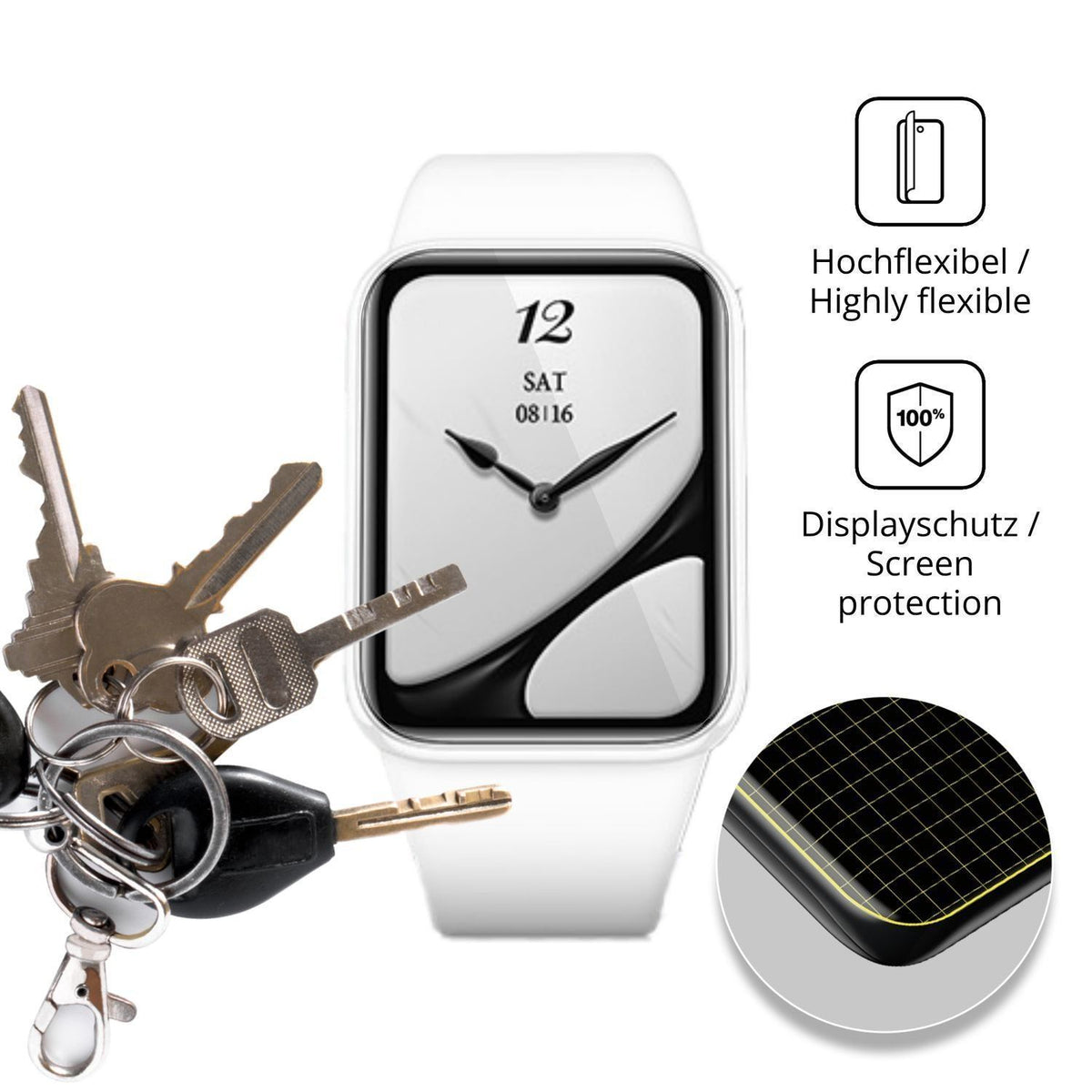 2x 3D Full Cover Schutzfolie für XIAOMI Smart Band (3)