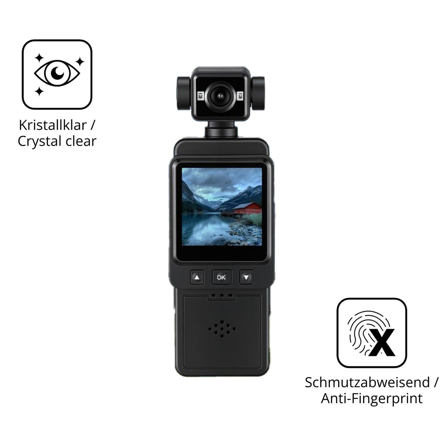 2x 9H Schutzfolie für Zymblingst Mini Body-Cam 4K  (5)