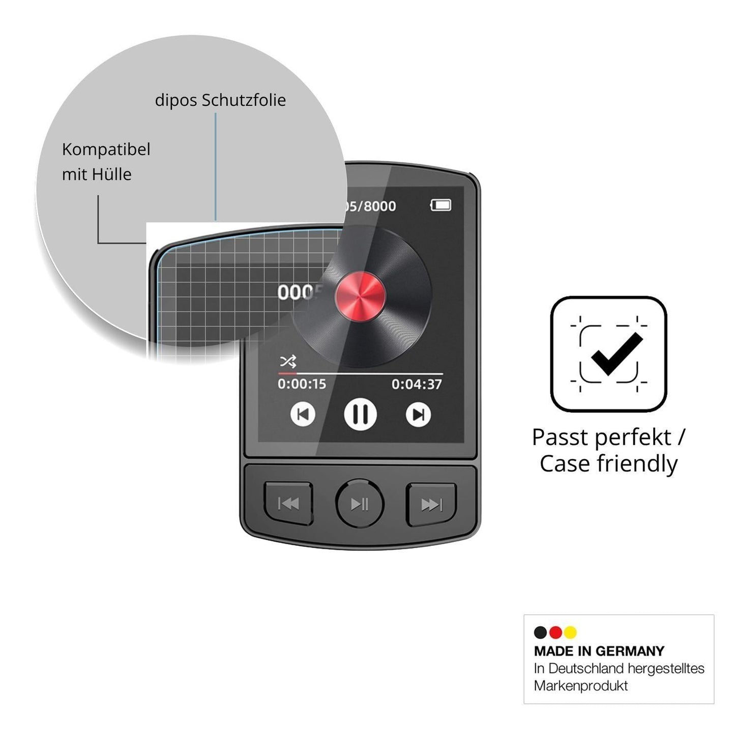 4x Schutzfolie matt für GOMETY WMM207-MP3 Display- (6)