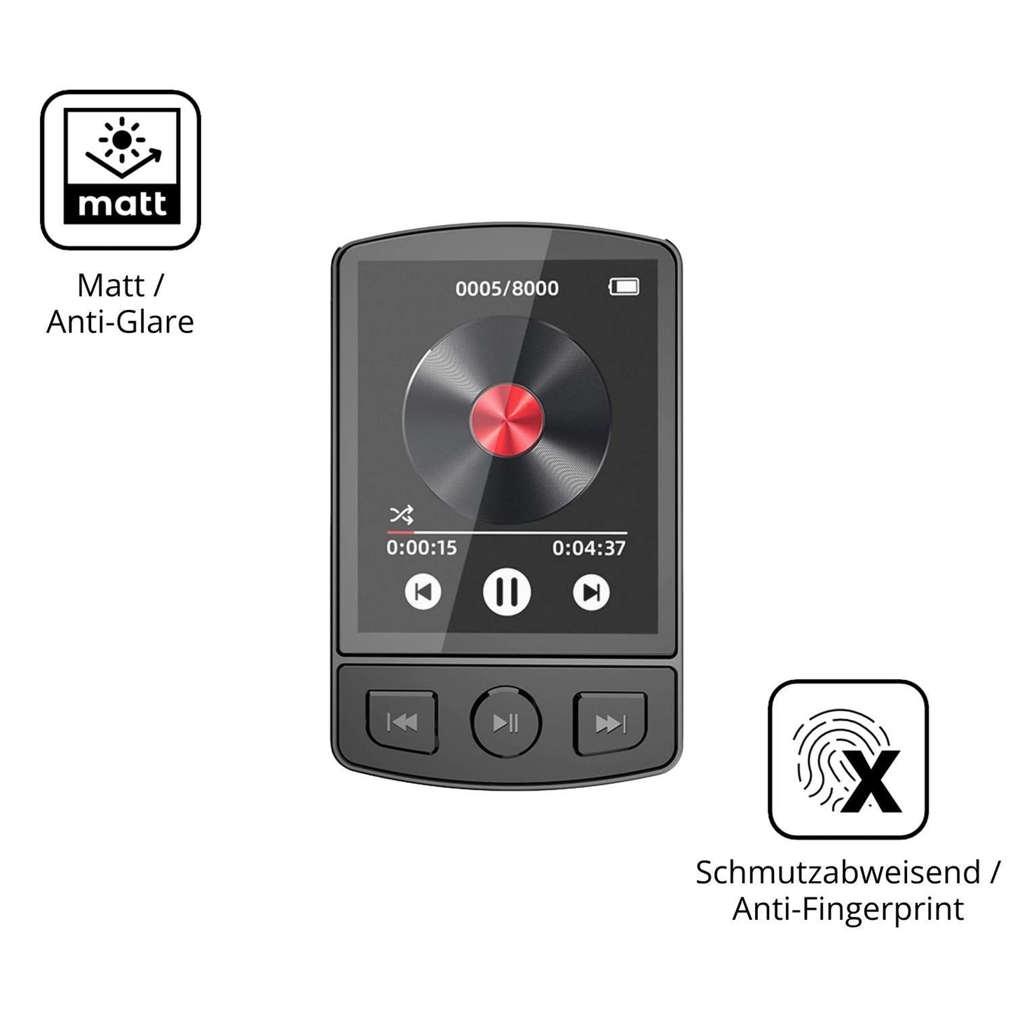 2x 9H Schutzfolie matt für GOMETY WMM207-MP3 Panze (5)