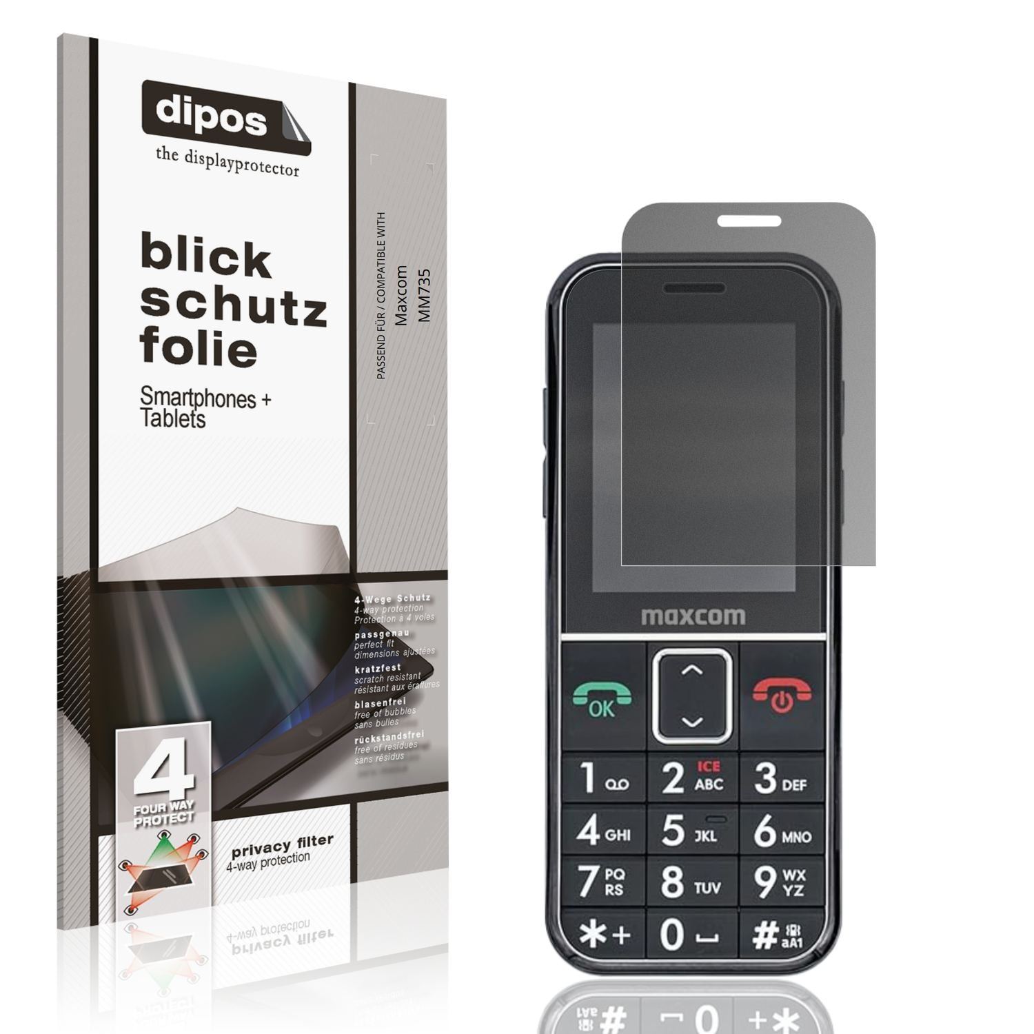 Blickschutzfolie für Maxcom MM735 matt Schutzfolie (1)