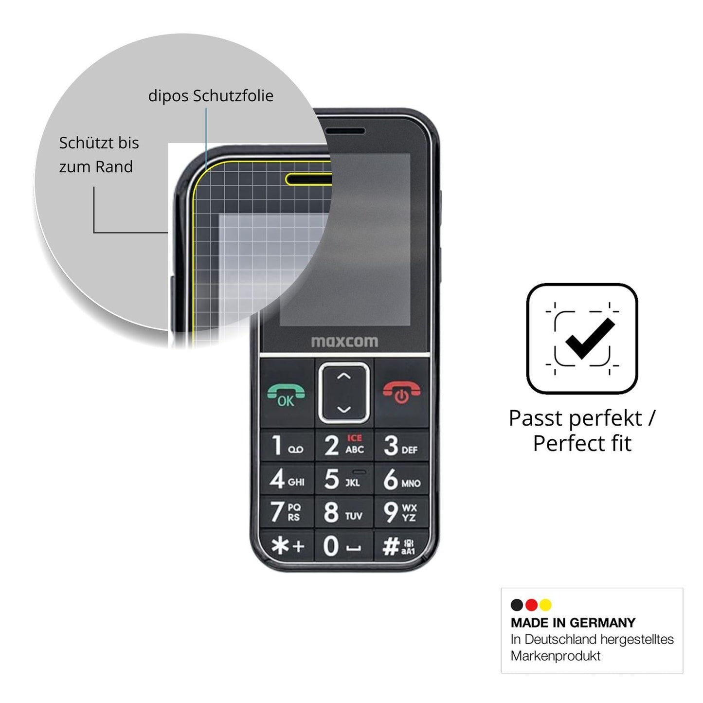 Blickschutzfolie für Maxcom MM735 matt Schutzfolie (4)