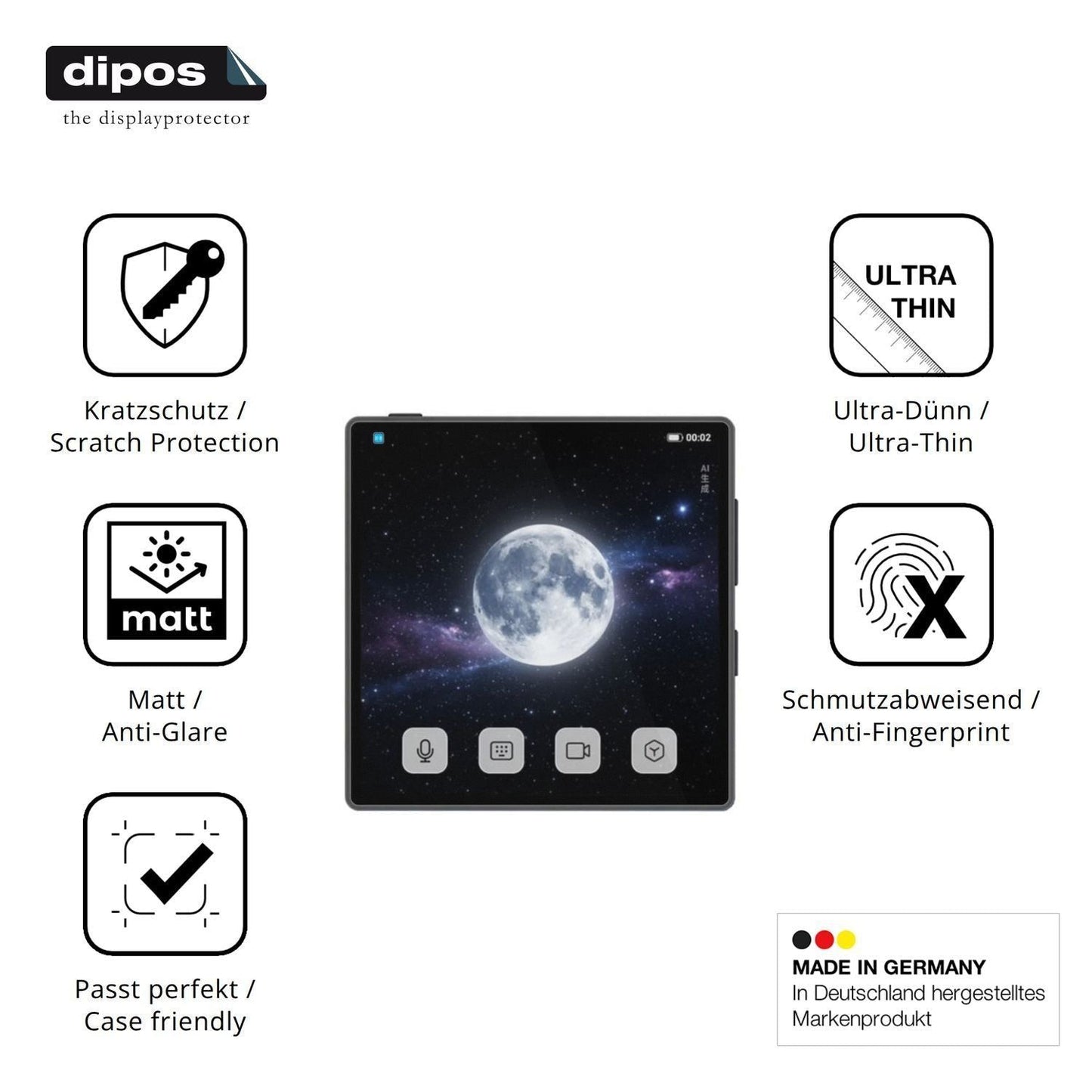 4x Schutzfolie matt für Coolpad Small Cube Display (7)