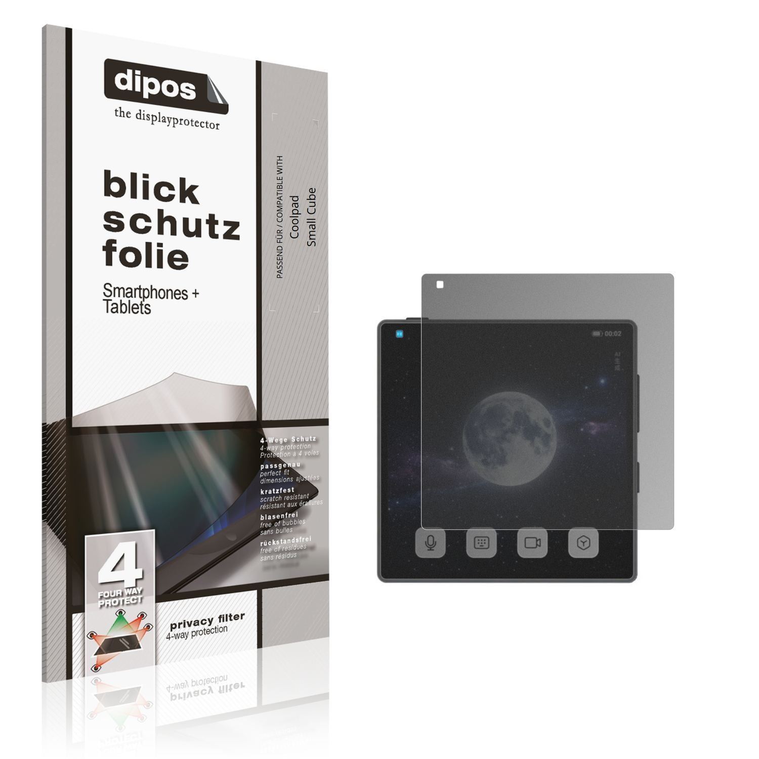 Blickschutzfolie für Coolpad Small Cube matt Schut (1)