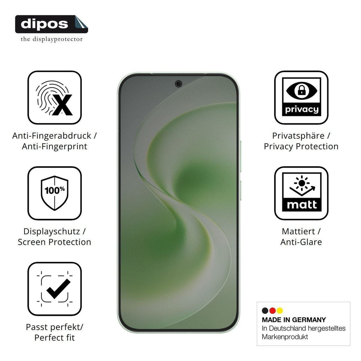 Blickschutzfolie für Vivo S60 Vitality matt Schutz (5)