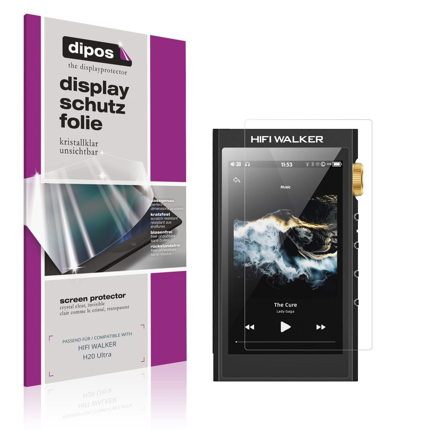 4x Schutzfolie klar für HIFI WALKER H20 Ultra Disp (1)
