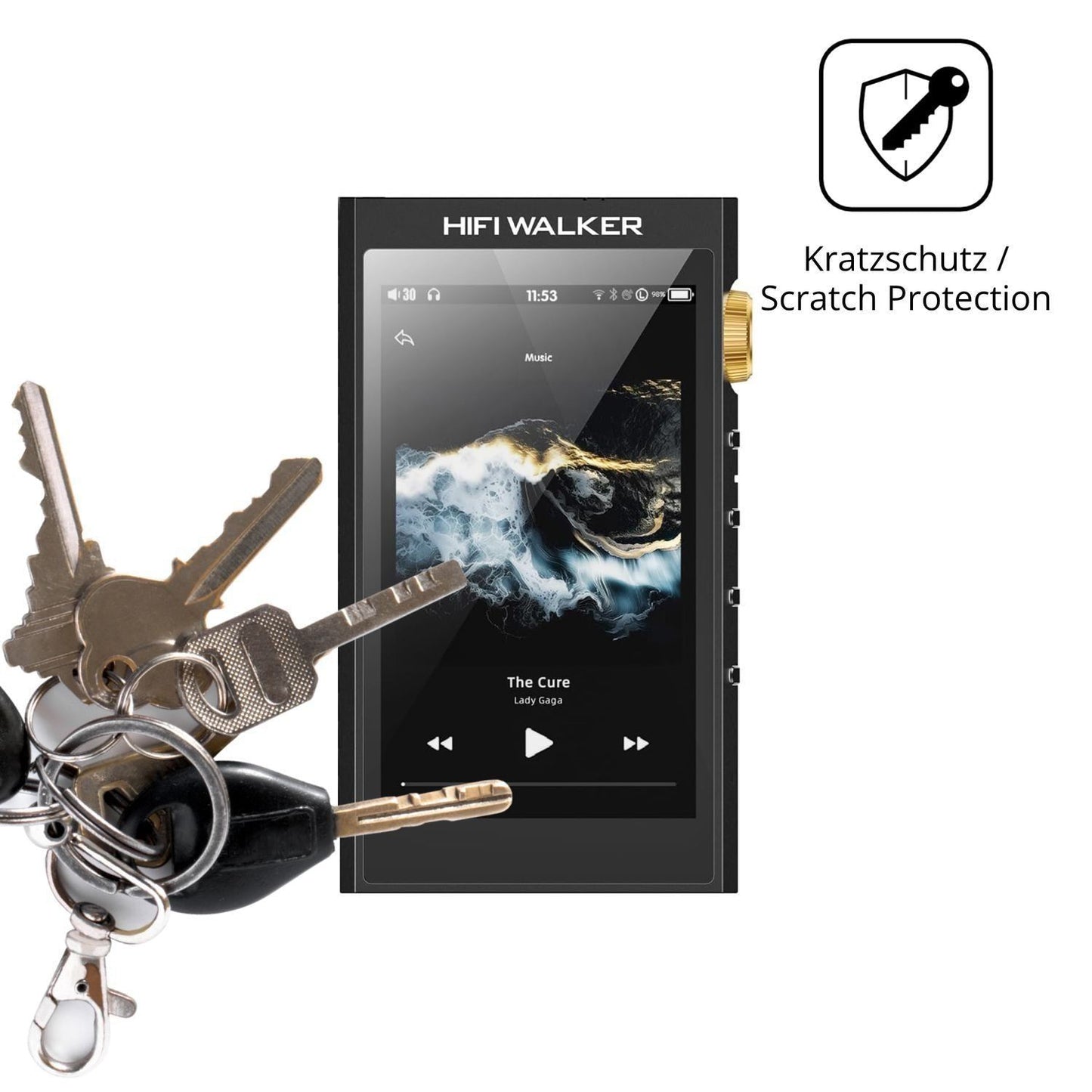 4x Schutzfolie klar für HIFI WALKER H20 Ultra Disp (4)