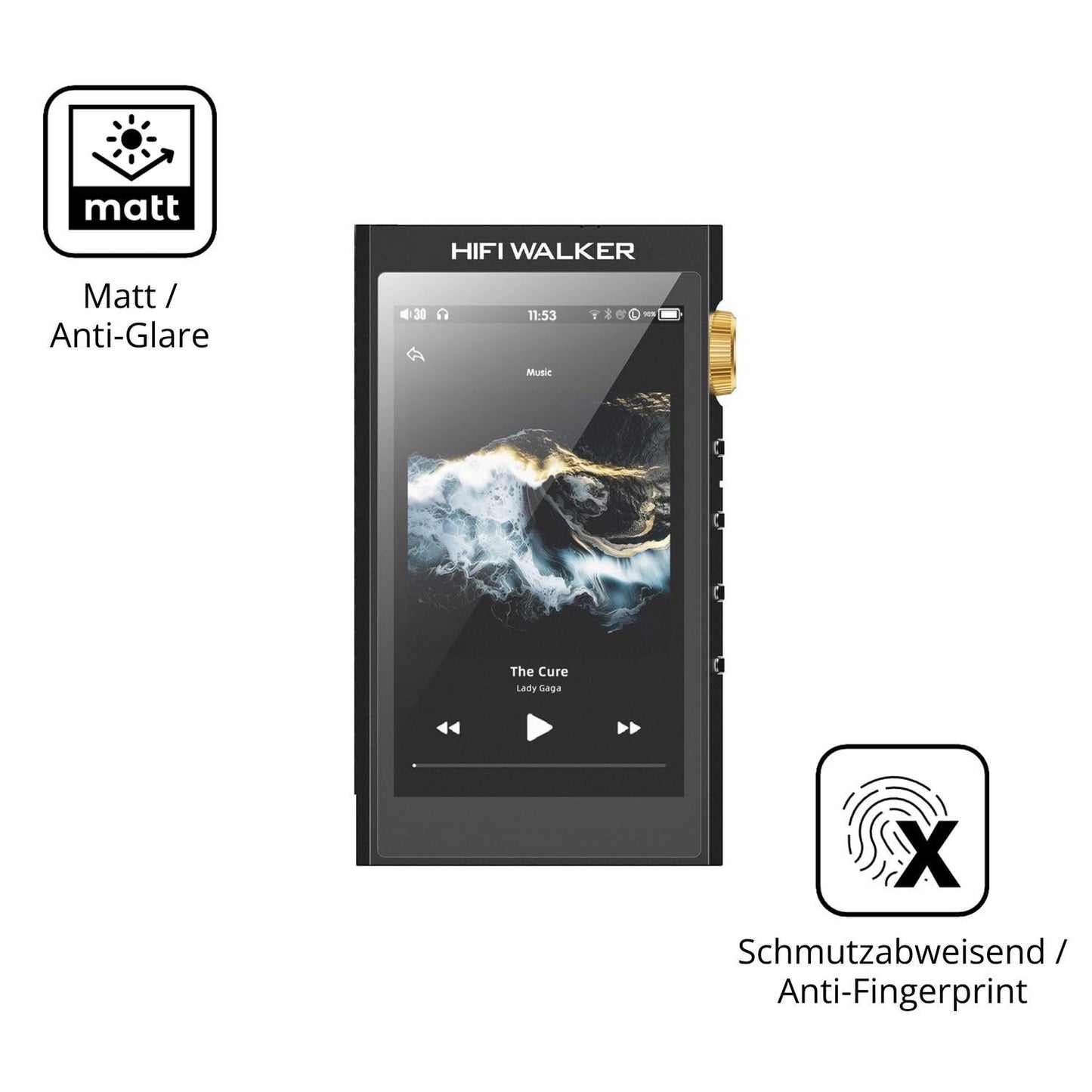 4x Schutzfolie matt für HIFI WALKER H20 Ultra Disp (5)