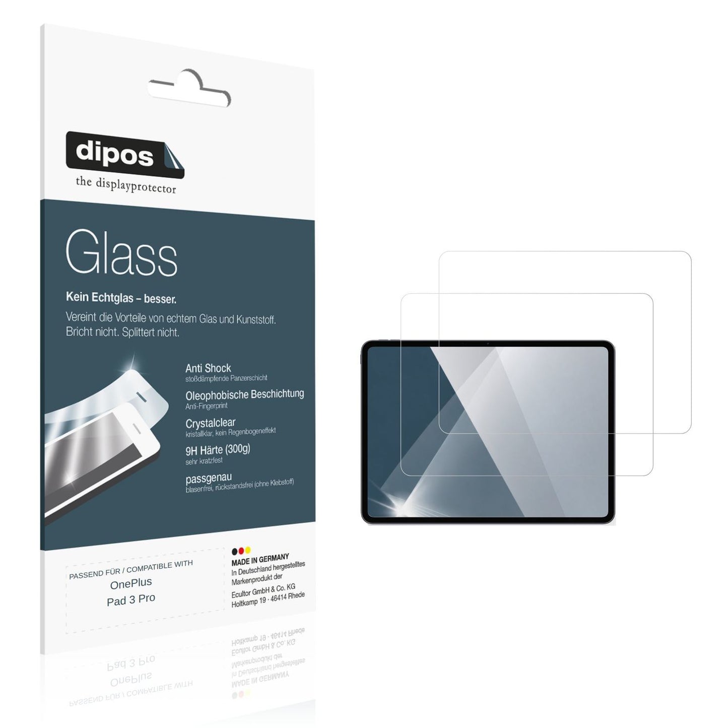 2x 9H Schutzfolie für OnePlus Pad 3 Pro Panzerfoli (1)