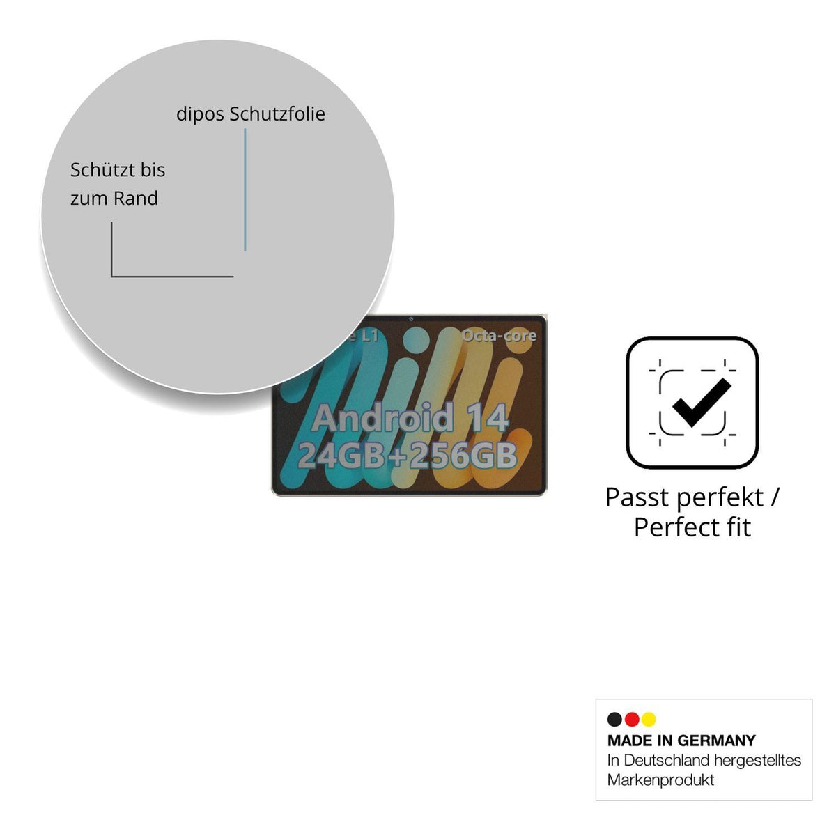 Blickschutzfolie für Dghrti Tab 50 11 Zoll matt Sc (4)