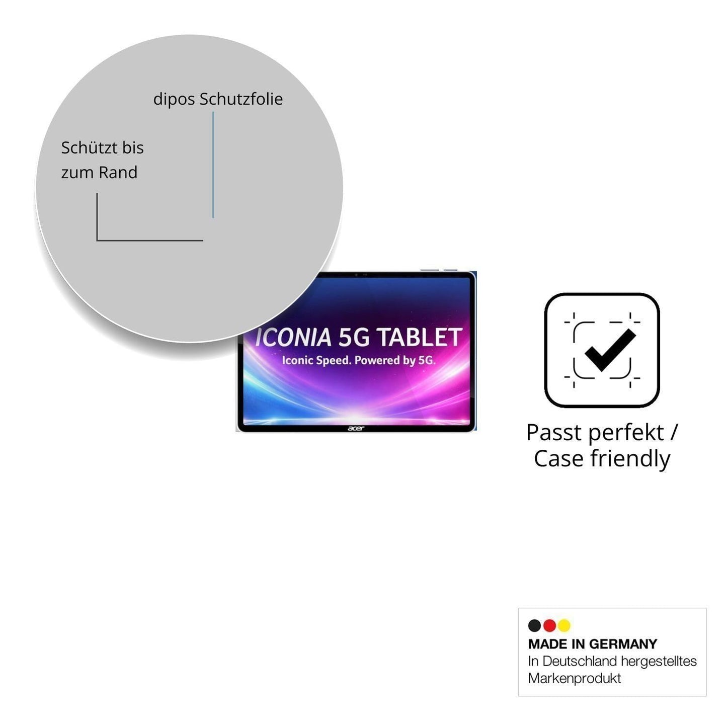 2x 9H Schutzfolie für Acer Iconia iM11 Panzerfolie (6)