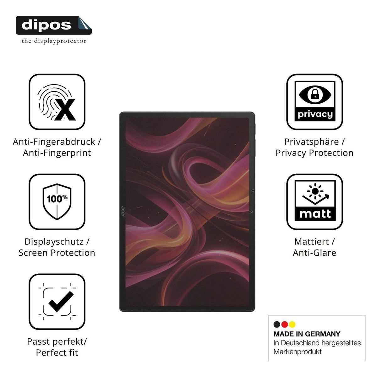 Blickschutzfolie für Acer Iconia Duo S14 matt Schu (5)