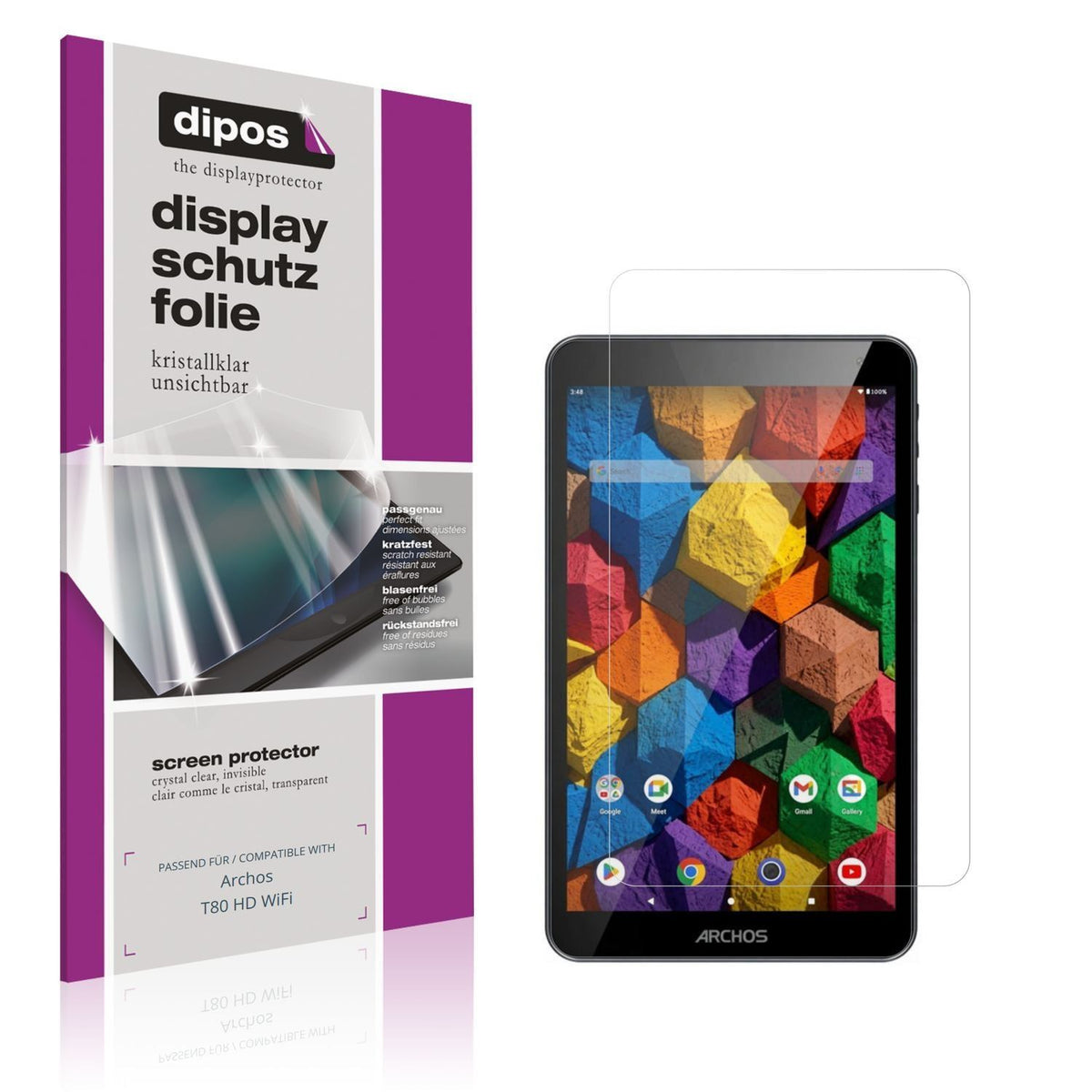 2x Schutzfolie klar für Archos T80 HD WiFi Display (1)