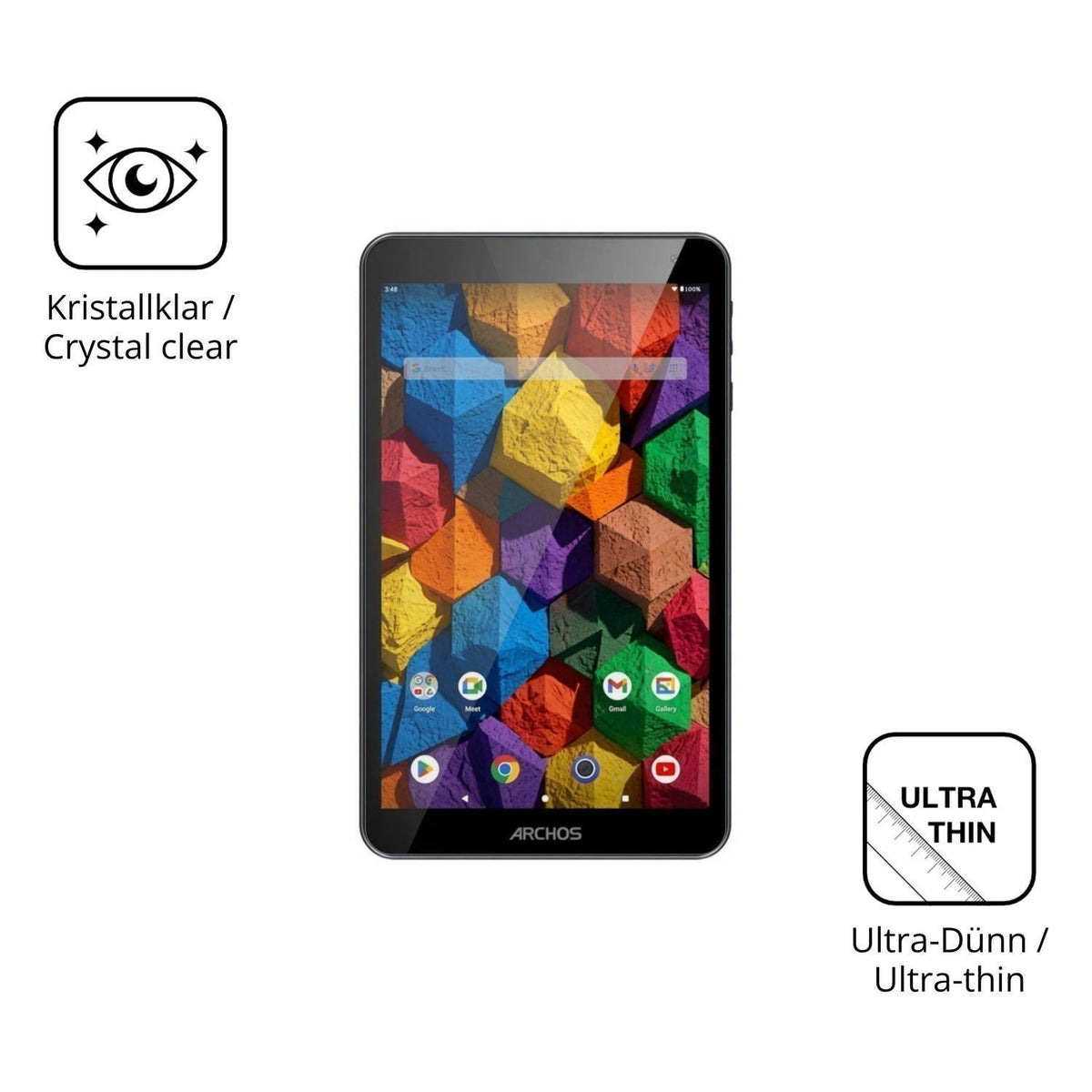 2x Schutzfolie klar für Archos T80 HD WiFi Display (5)