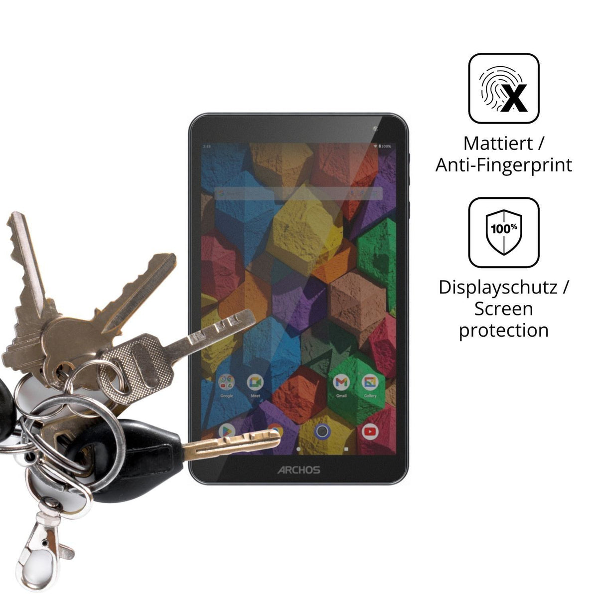 Blickschutzfolie für Archos T80 HD WiFi matt Schut (3)