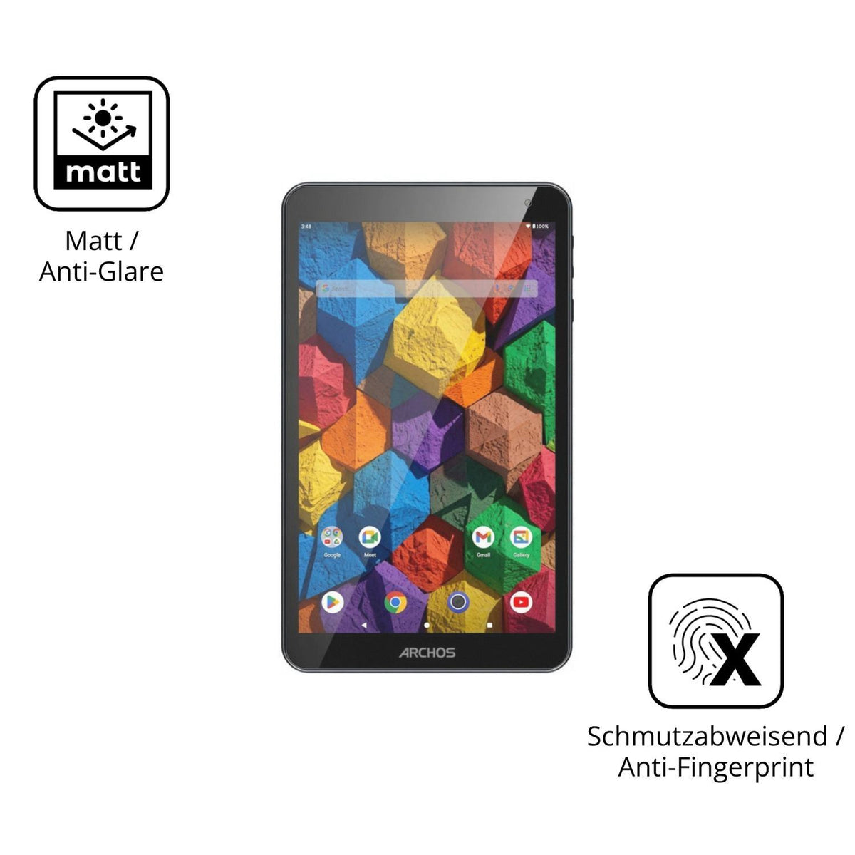 2x 9H Schutzfolie matt für Archos T80 HD WiFi Panz (5)