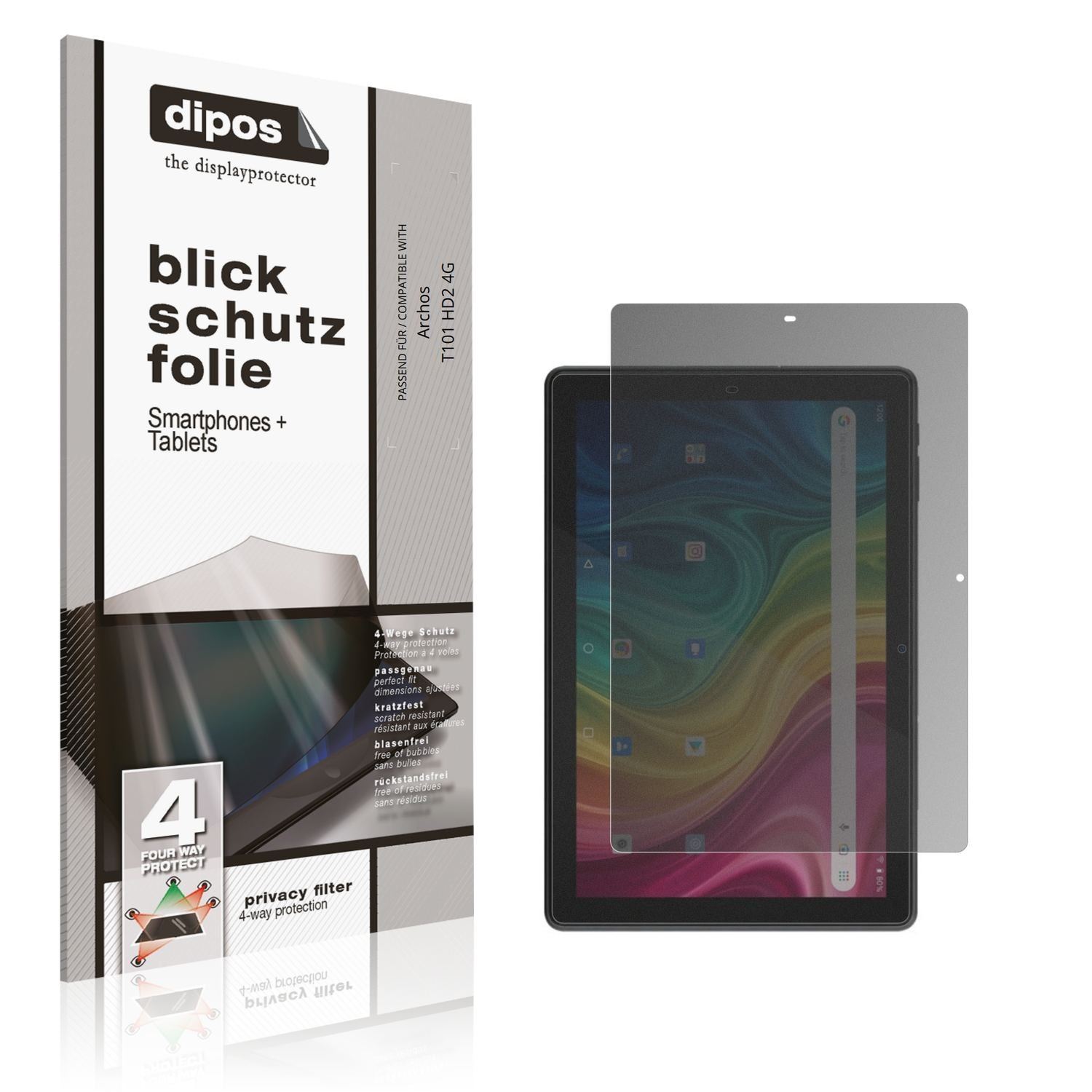 Blickschutzfolie für Archos T101 HD2 4G matt Schut (1)