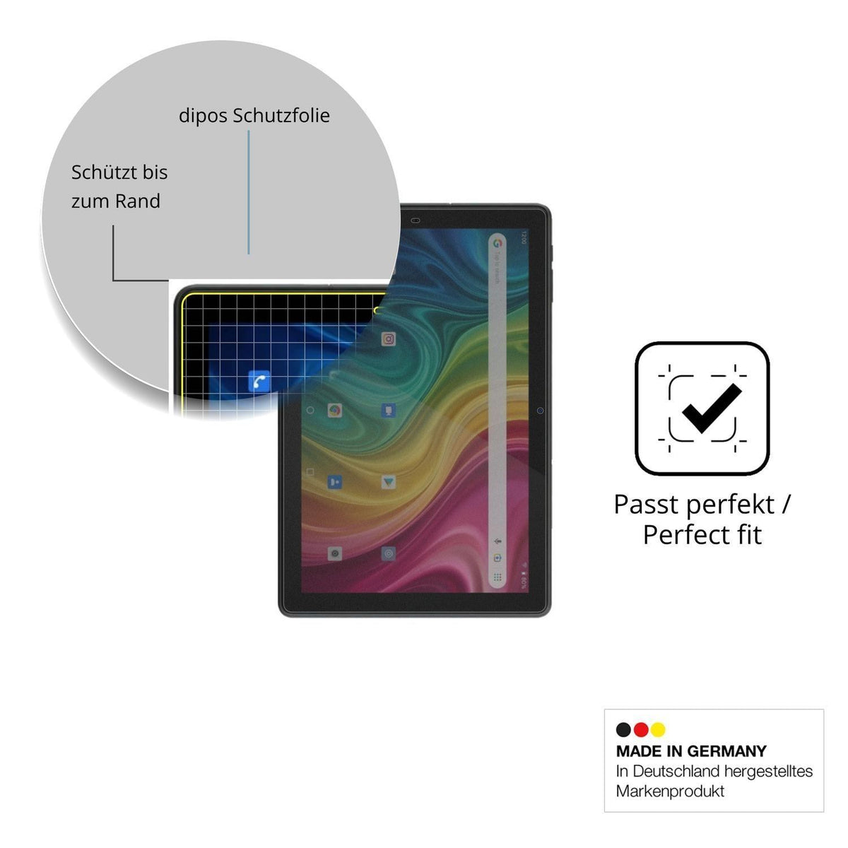 Blickschutzfolie für Archos T101 HD2 4G matt Schut (4)