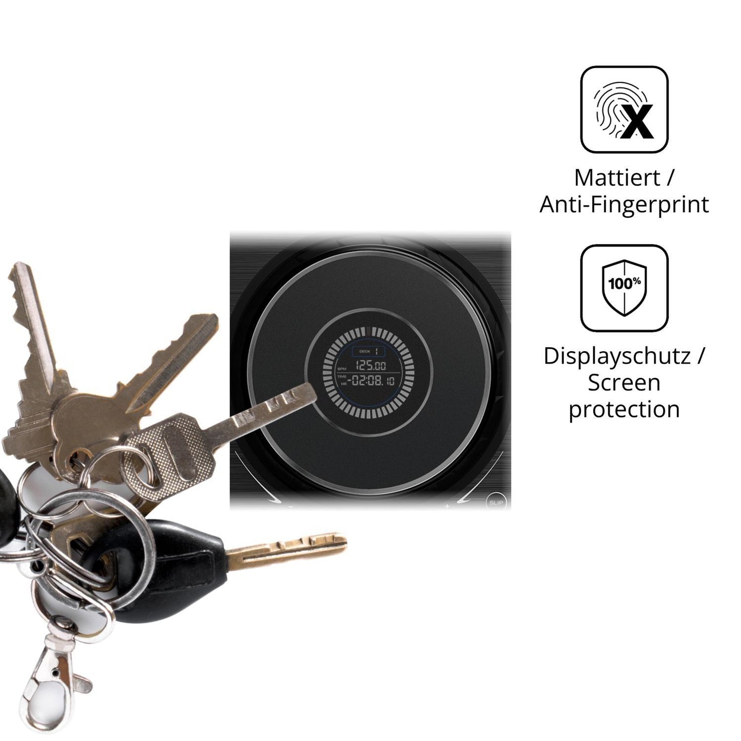 Blickschutzfolie für Denon SC Live 4 Jog Wheel mat (3)