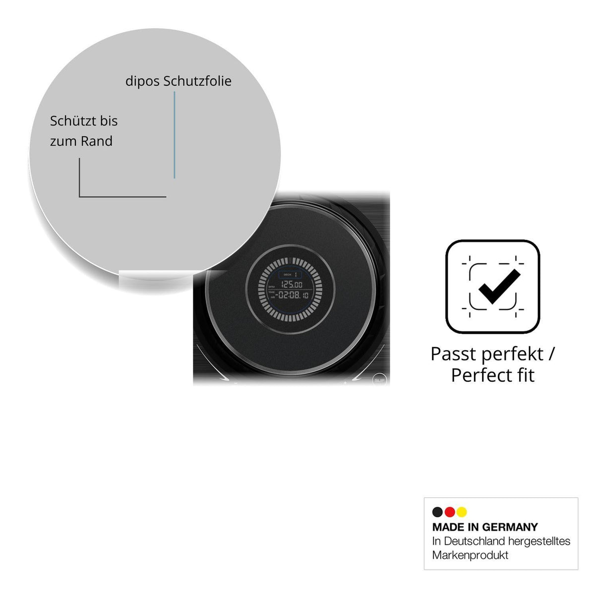 Blickschutzfolie für Denon SC Live 4 Jog Wheel mat (4)